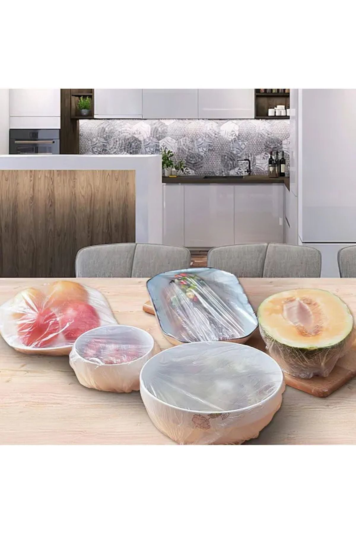 Masalsi Home E 100 Adet Tencere Ve Tabak Bonesi. Çok Amaçli Gida Streci