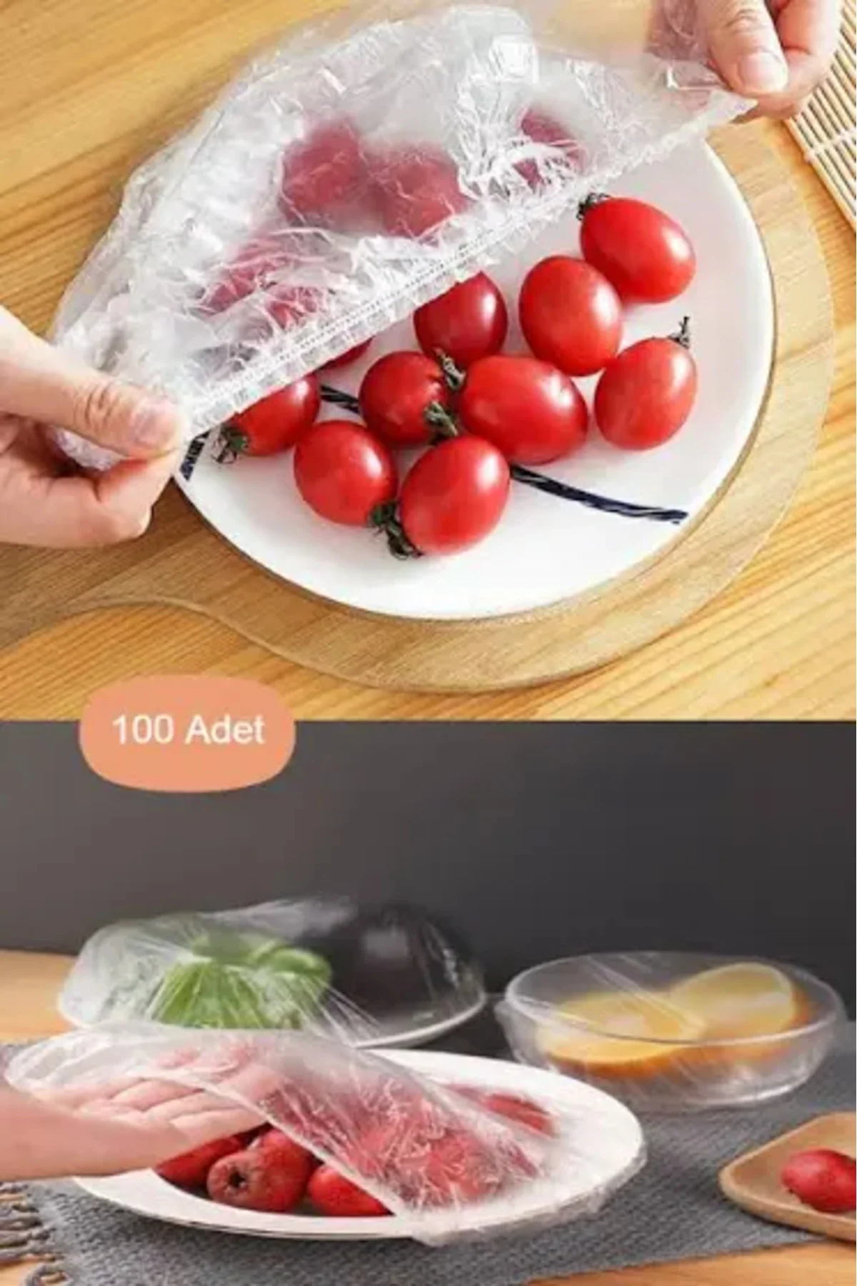 E 100 Adet Tencere ve tabak bonesi, çok amaçlı gıda streci