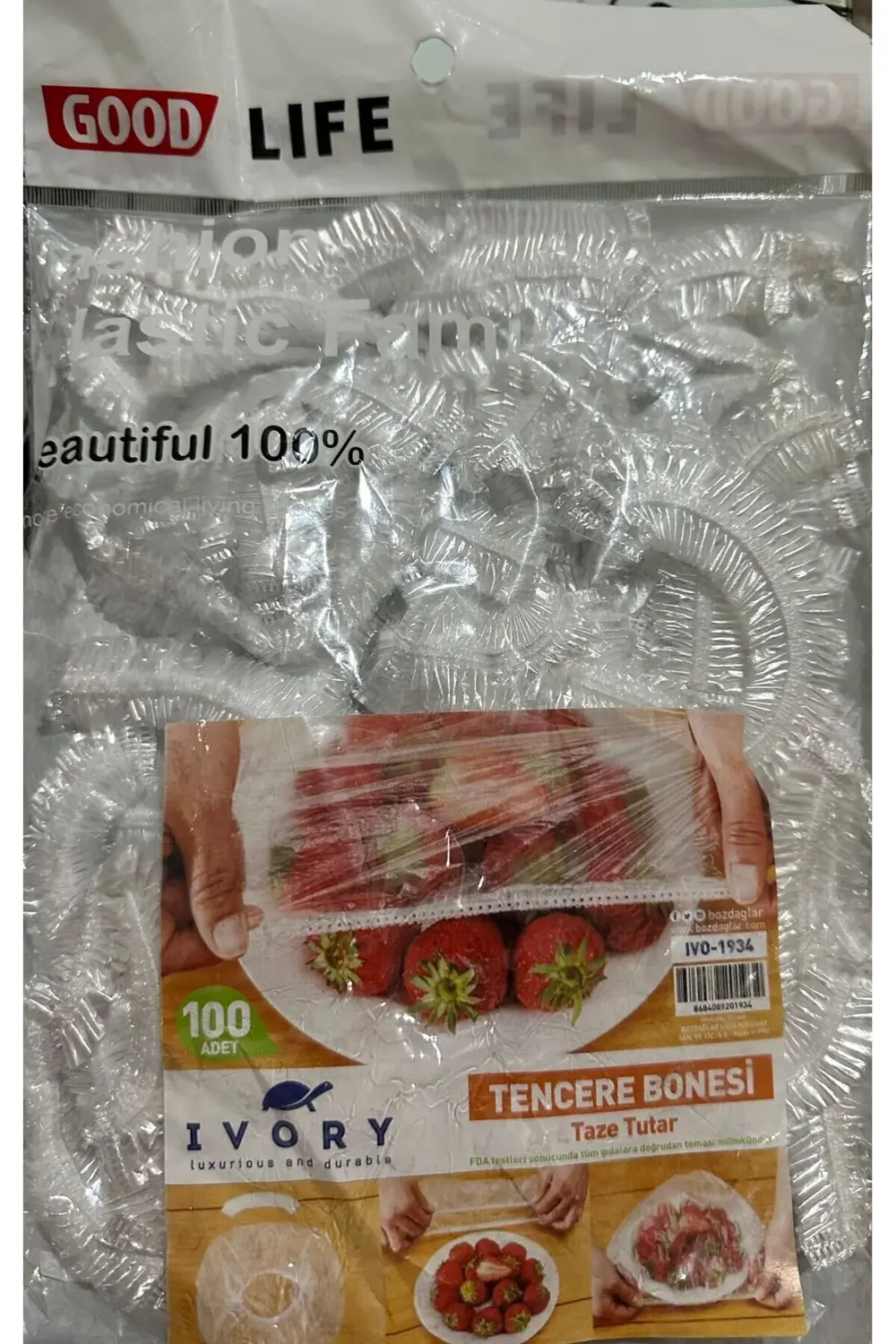 E 100 Adet Tencere ve tabak bonesi, çok amaçlı gıda streci