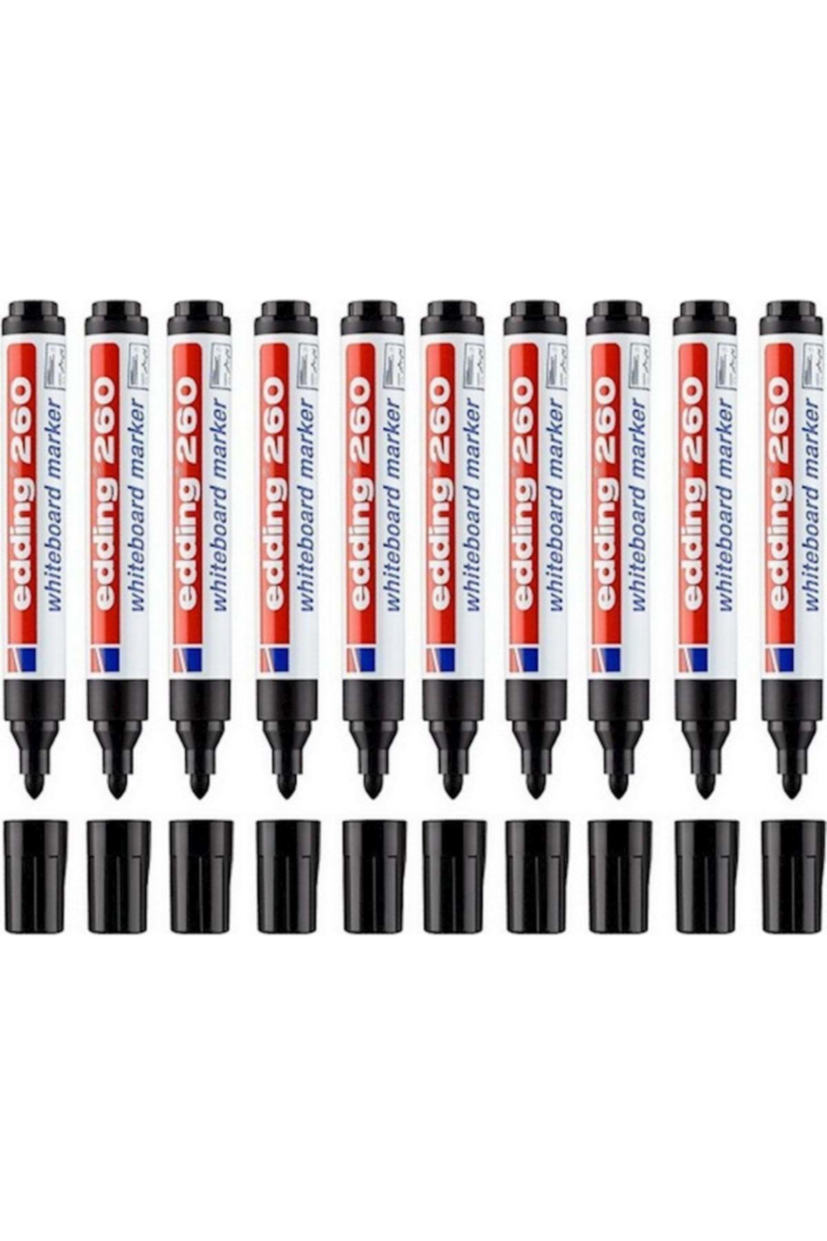 Edding E-260 Beyaz Tahta Kalemi Siyah 10 Lu Paket