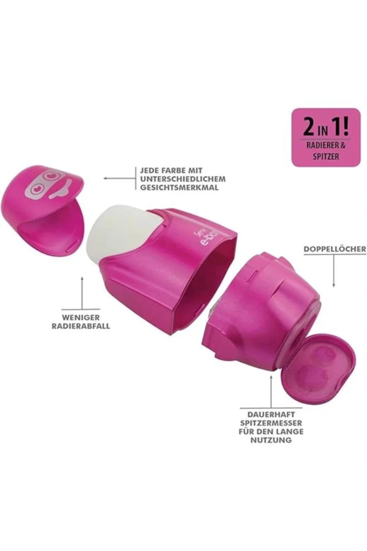 E Bot Silgili Kalemtiras Metalik Pembe Tekli