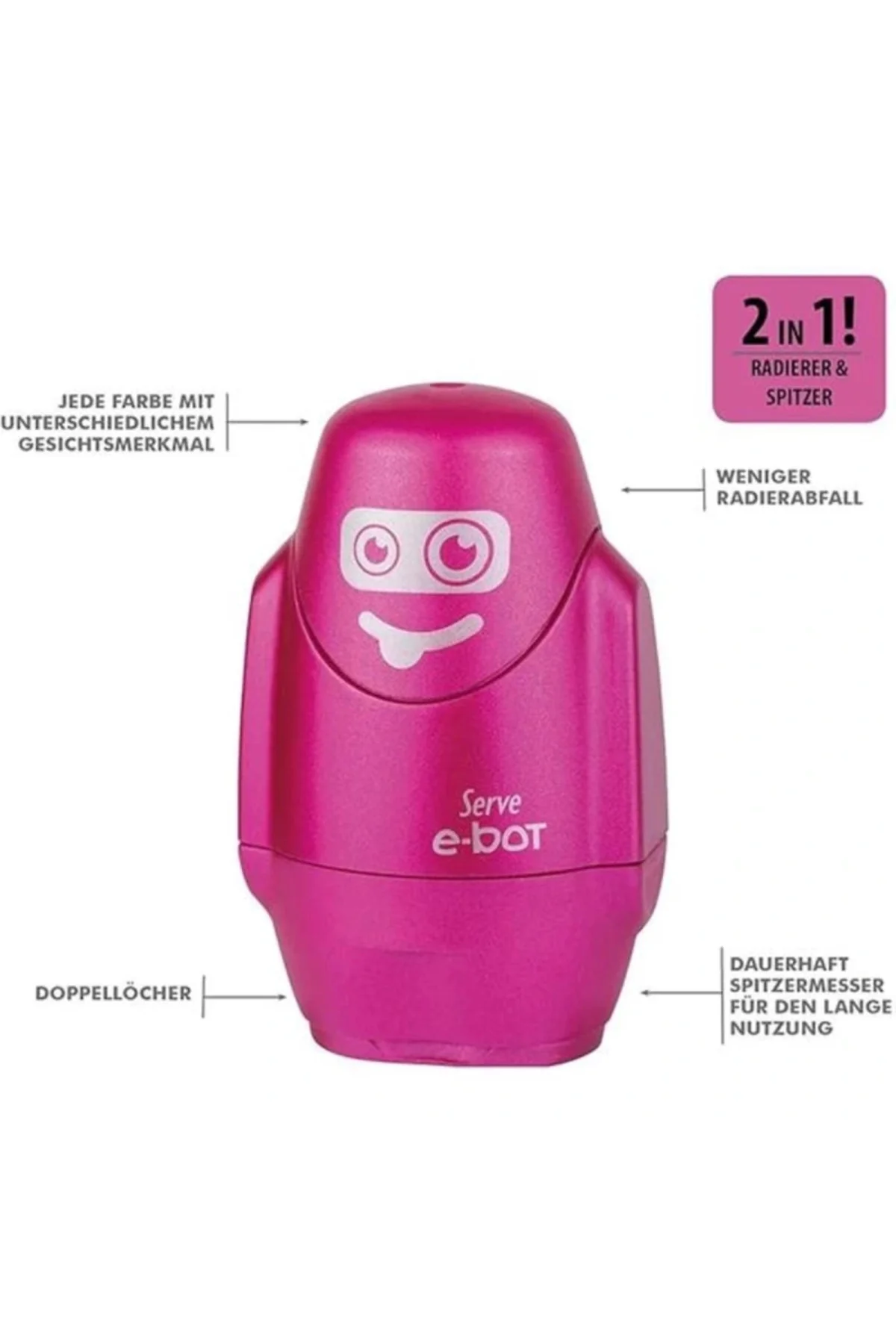 E Bot Silgili Kalemtiras Metalik Pembe Tekli