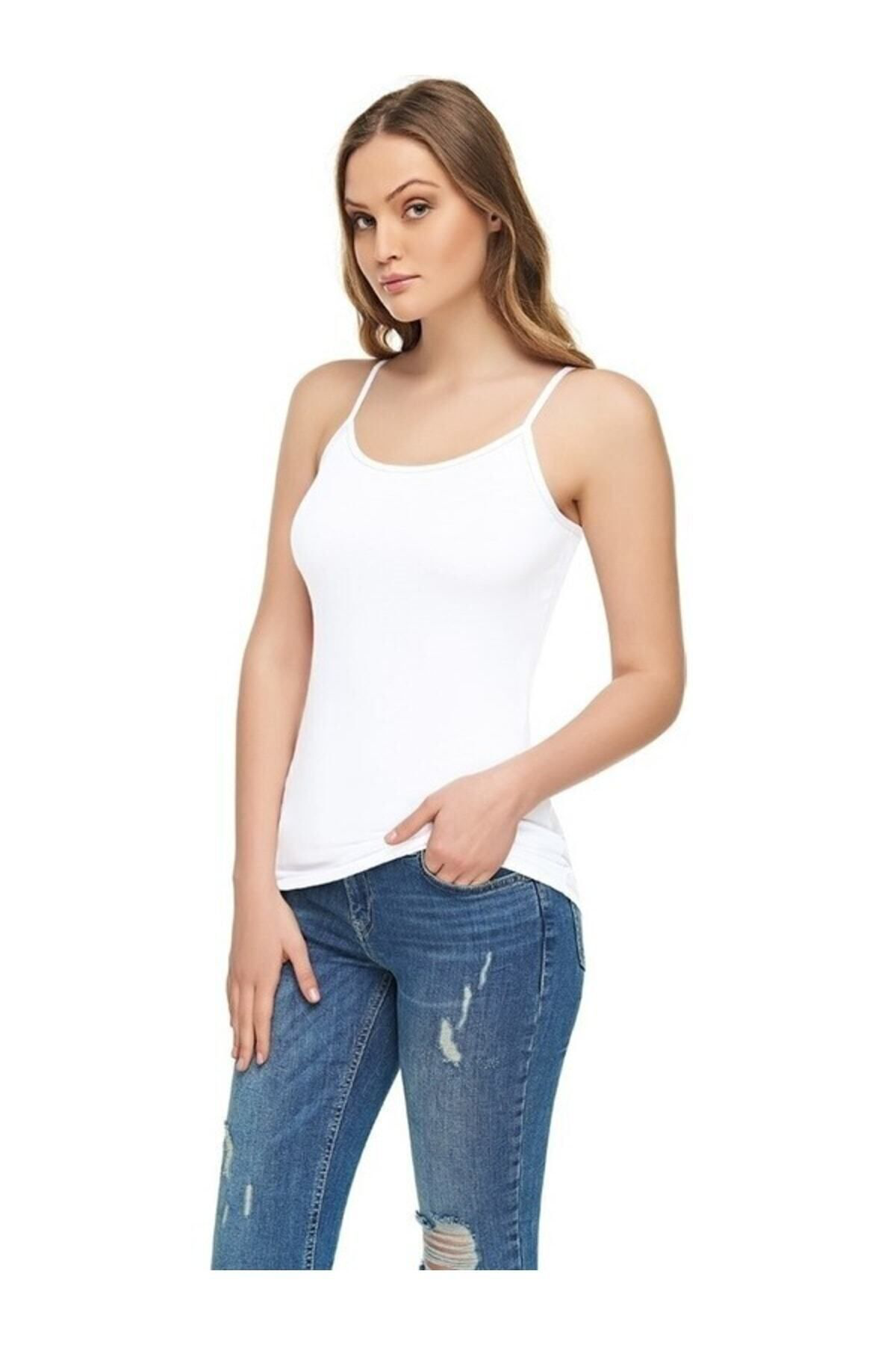 E Kadın Siyah Elastan Likralı Pamuklu Body Siyah L