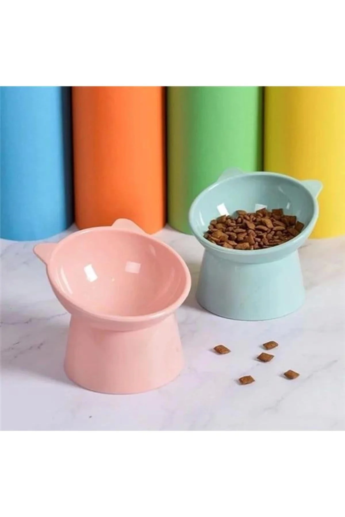 e-ticaret Kedi Köpek Mama Su Kabı, Mama Ve Su Bowl Kabı,Plastik. (MİX)