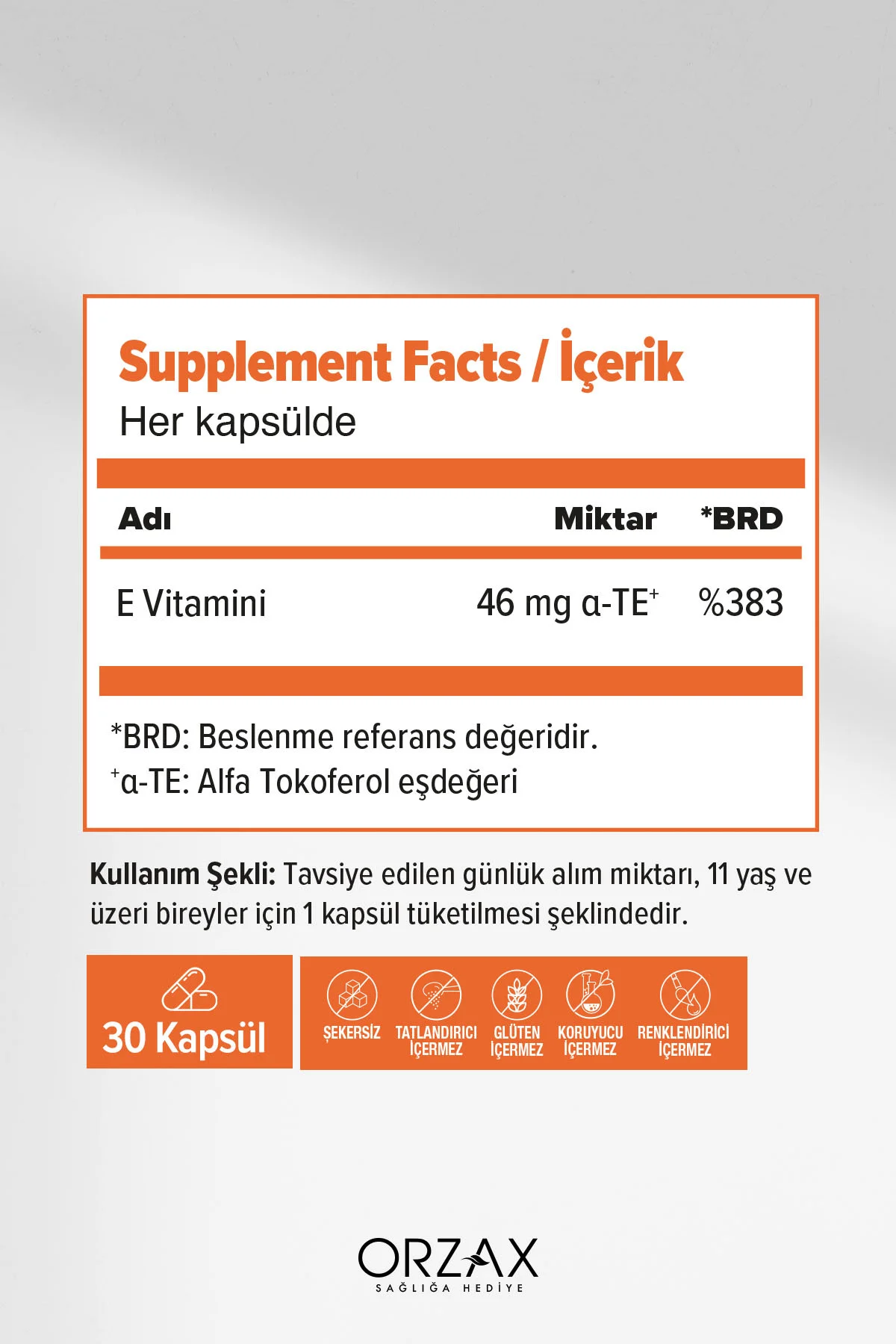 E Vitamini 30 Kapsül
