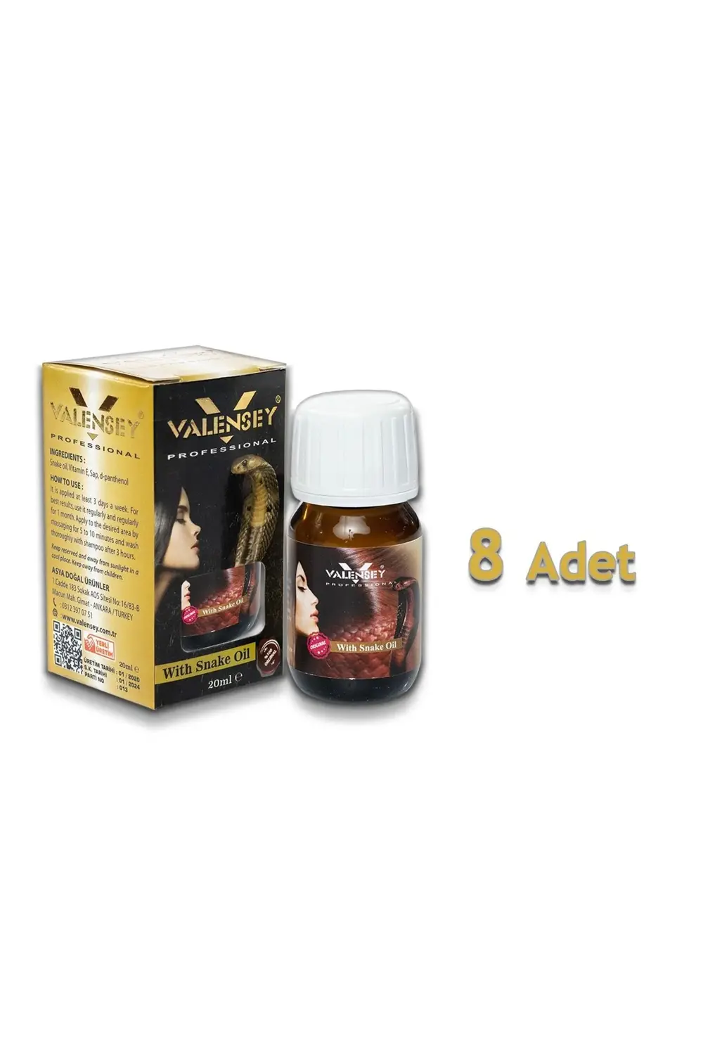 E Vitaminli Yılan Yağı Saç Bakım Yağı 20 ml X 8 Adet