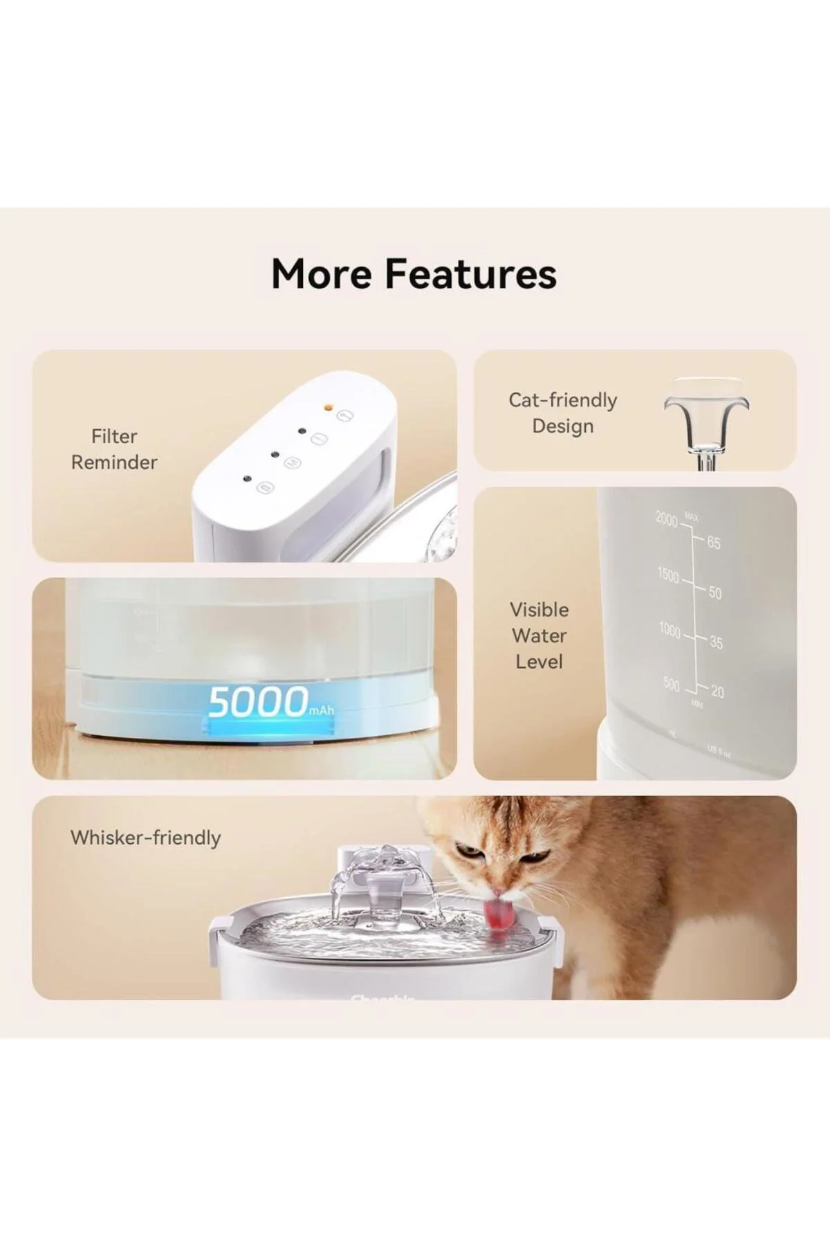 E1+ Çelik Hazneli Şarjlı Otomatik Kedi Köpek Su Pınarı 2 Lt 22X20X18 Cm E1+ Çelik Hazneli Şarjlı Otomatik Kedi Köpek Su Pınarı 2 Lt 22X20X18 Cm