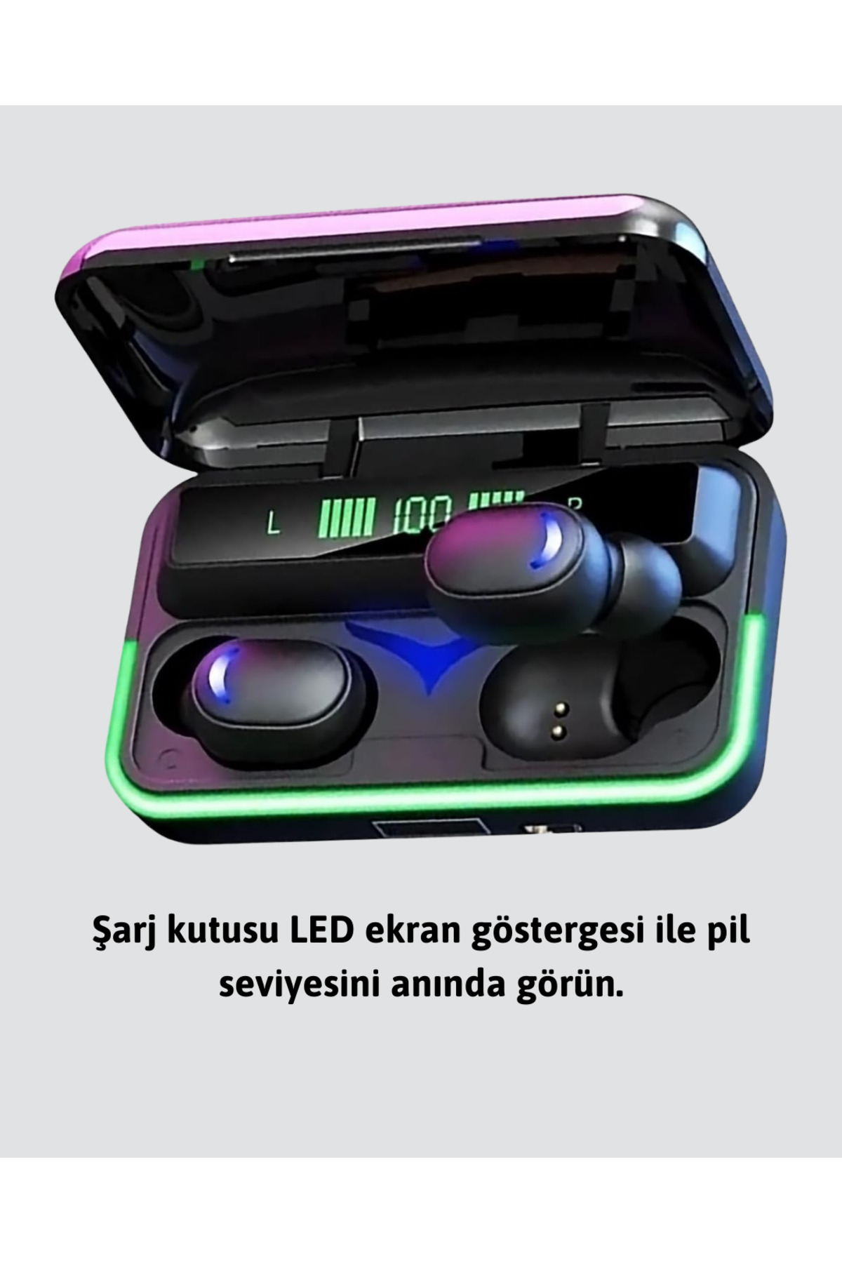 E10 Powerbank Şarjlı Bluetooth 5.1 Kulaklık Spor ve Oyun İçin - L