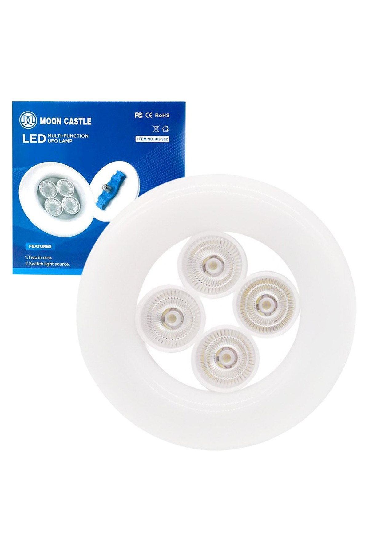 E27 48W Beyaz 4 Kanatlı UFO LED Lamba – Yüksek Işık Gücüyle Aydın