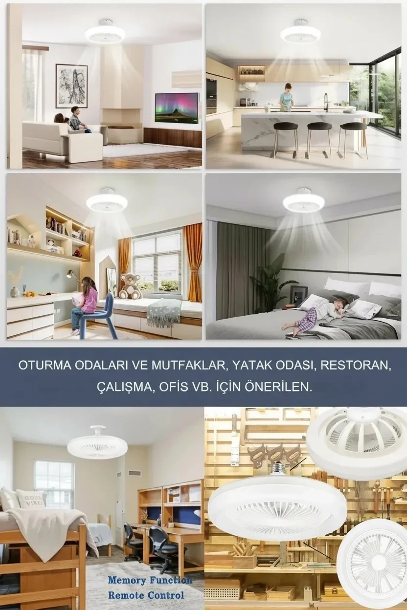 E27 Duylu Kumandalı Tavan Vantilatörlü Led Lamba 3 Hız Ve Renk Ayarlı Tavan Pervanesi Lisinya E27 Duylu Kumandalı Tavan Vantilatörlü Led Lamba 3 Hız Ve Renk Ayarlı Tavan Pervanesi Lisinya