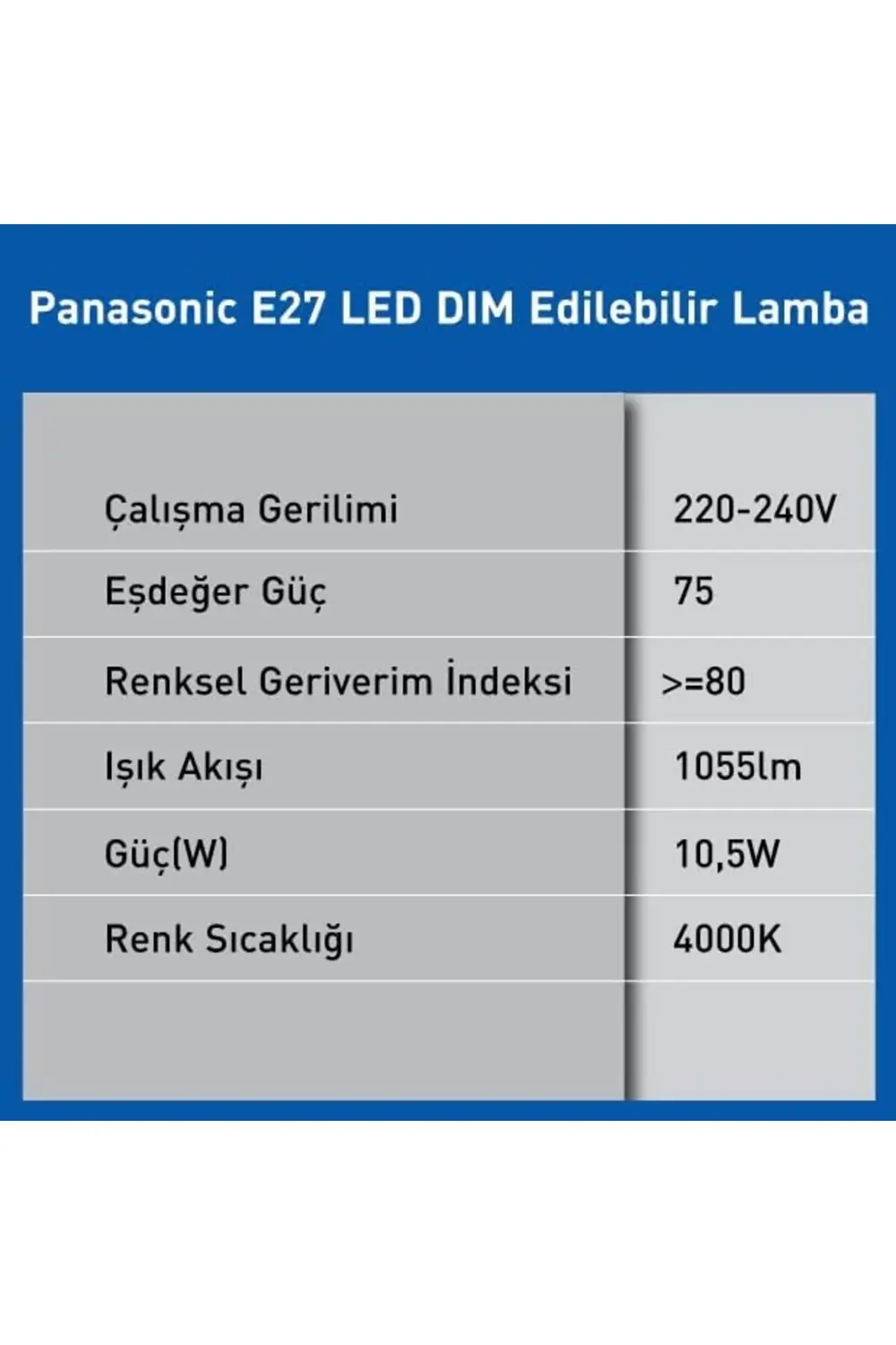 E27 LED Dim Lamba 10.5W 1055LM 4000K 1191480