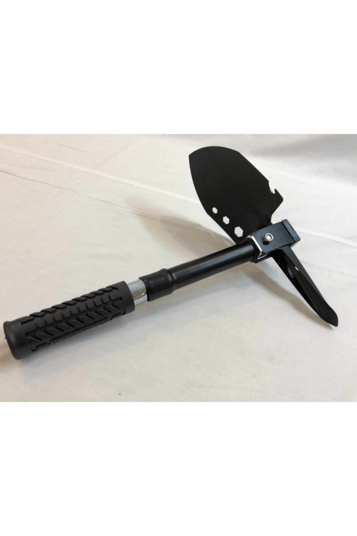 E64 Paslanmaz Çelik Siyah Katlanır Portatif Kürek Çekiç Çapa Seti