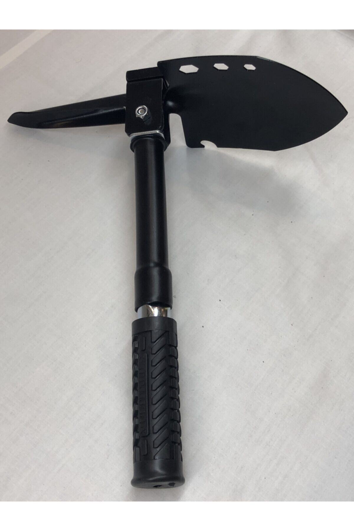 E64 Paslanmaz Çelik Siyah Katlanır Portatif Kürek Çekiç Çapa Seti