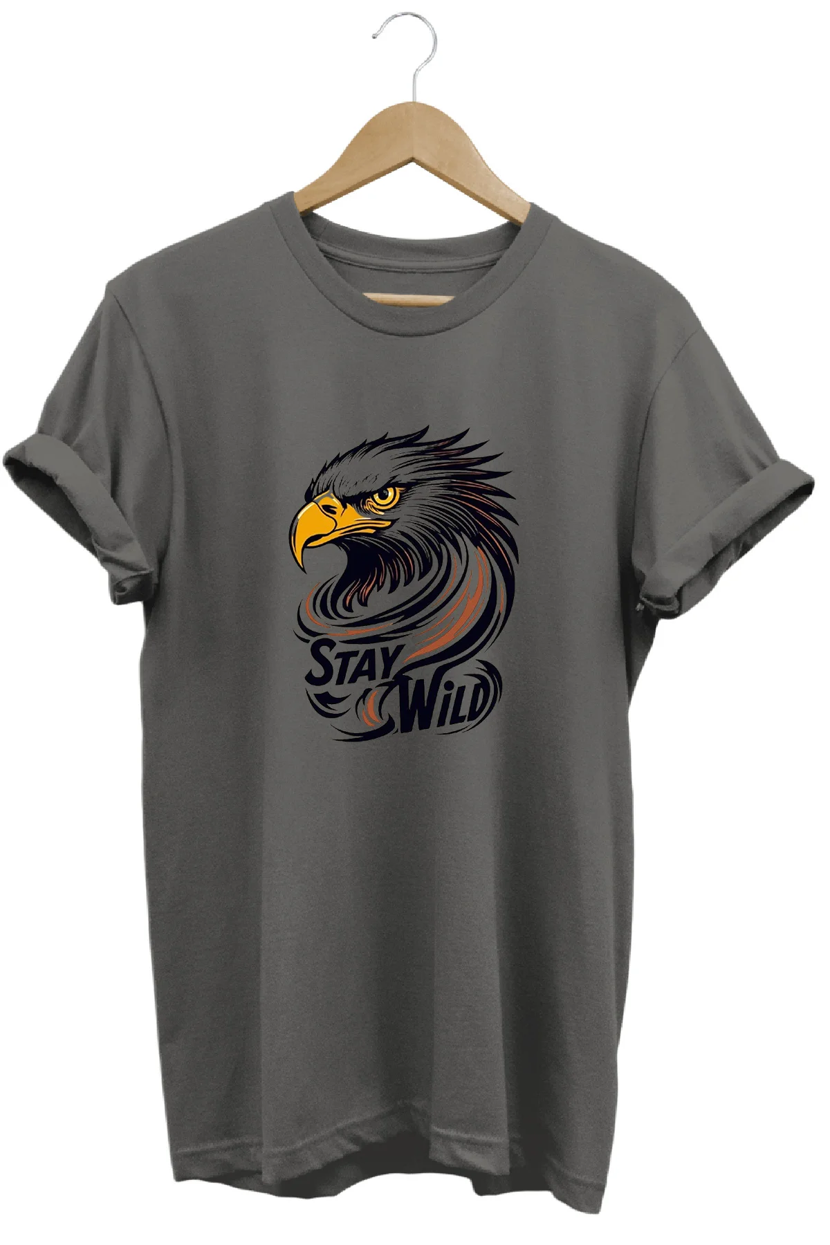 Eagle Kartal Baskılı %100 Pamuk Regular Fit Bisiklet Yaka T-shirt