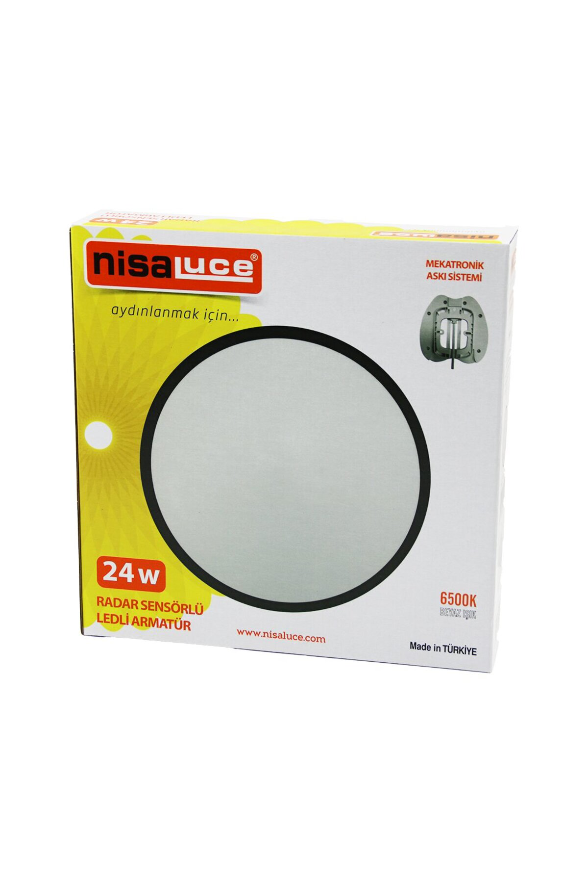 Ok Aksesuar Eamp-106/B 24W Radar Sensörlü Ledli̇ Armatür Beyaz Çerçeve Mekatr