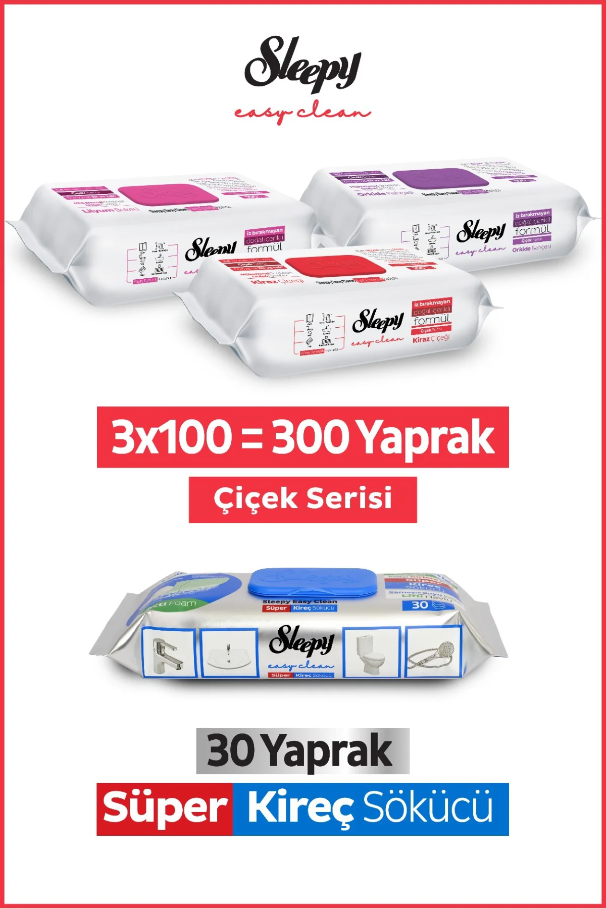 Easy Clean Çiçek Serisi&Süper Kireç Sökücü Yüzey Temizlik Havlusu&Mendili(3x100+30) Fiyatı, Yorumları ve Özellikleri