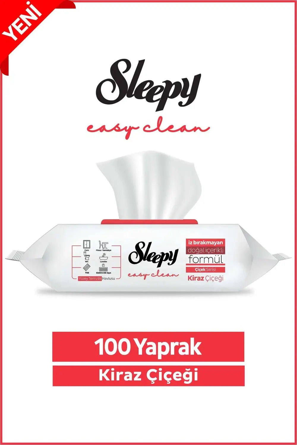 Easy Clean Kiraz Çiçeği Yüzey Temizlik Havlusu&Mendili 100 Yaprak