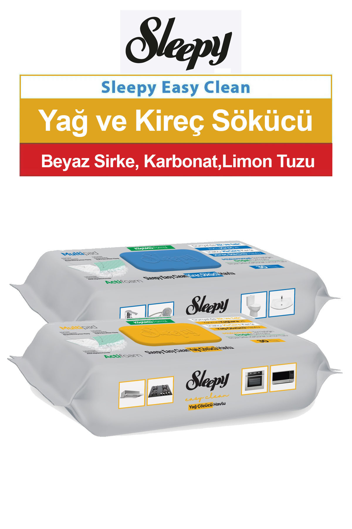 Easy Clean Kireç Sökücü ve Yağ Çözücü Havlu 30'lu 2 Paket