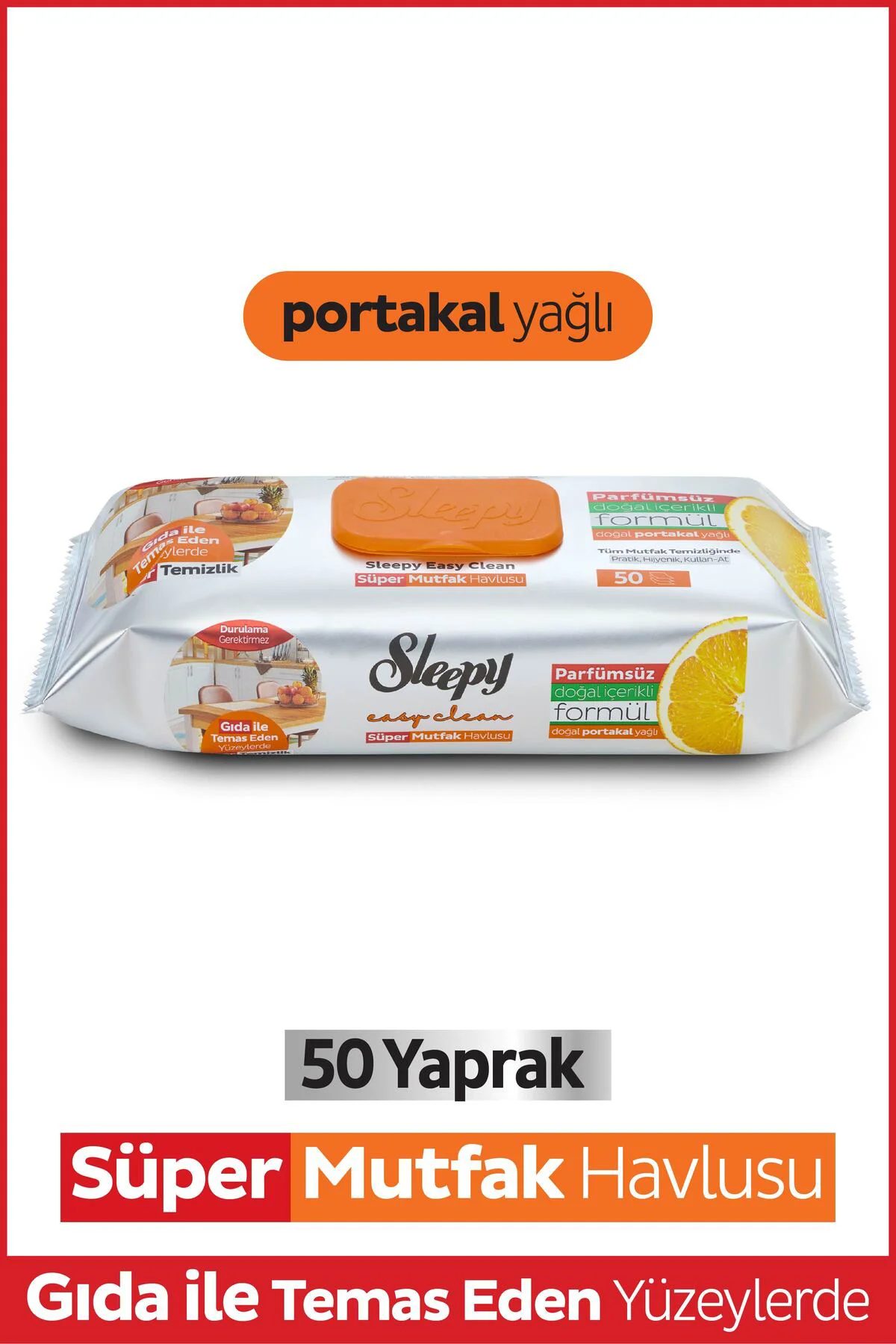 Easy Clean Süper Yüzey Temizlik Mutfak Havlusu&mendili Portakal Y