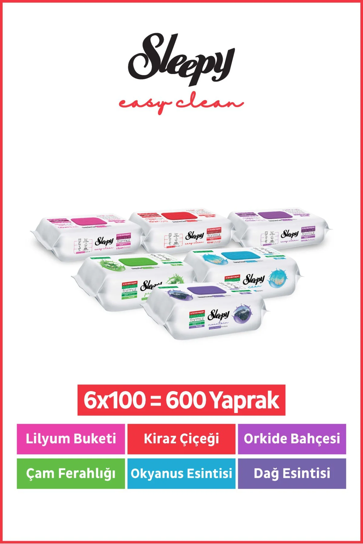 Easy Clean Yüzey Temizlik Havlusu Mendili Doğa & Çiçek Serisi 6X100 Karma Paket Fiyatı, Yorumları ve Özellikleri