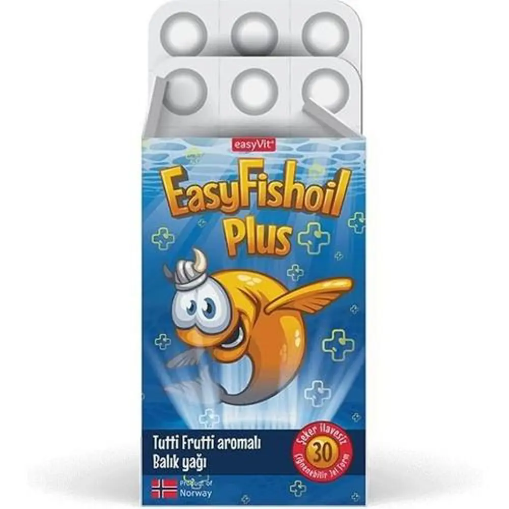 EasyFishoil Plus Balık Yağı Tutti Frutti Aromalı 30 Çiğnenebilir 
