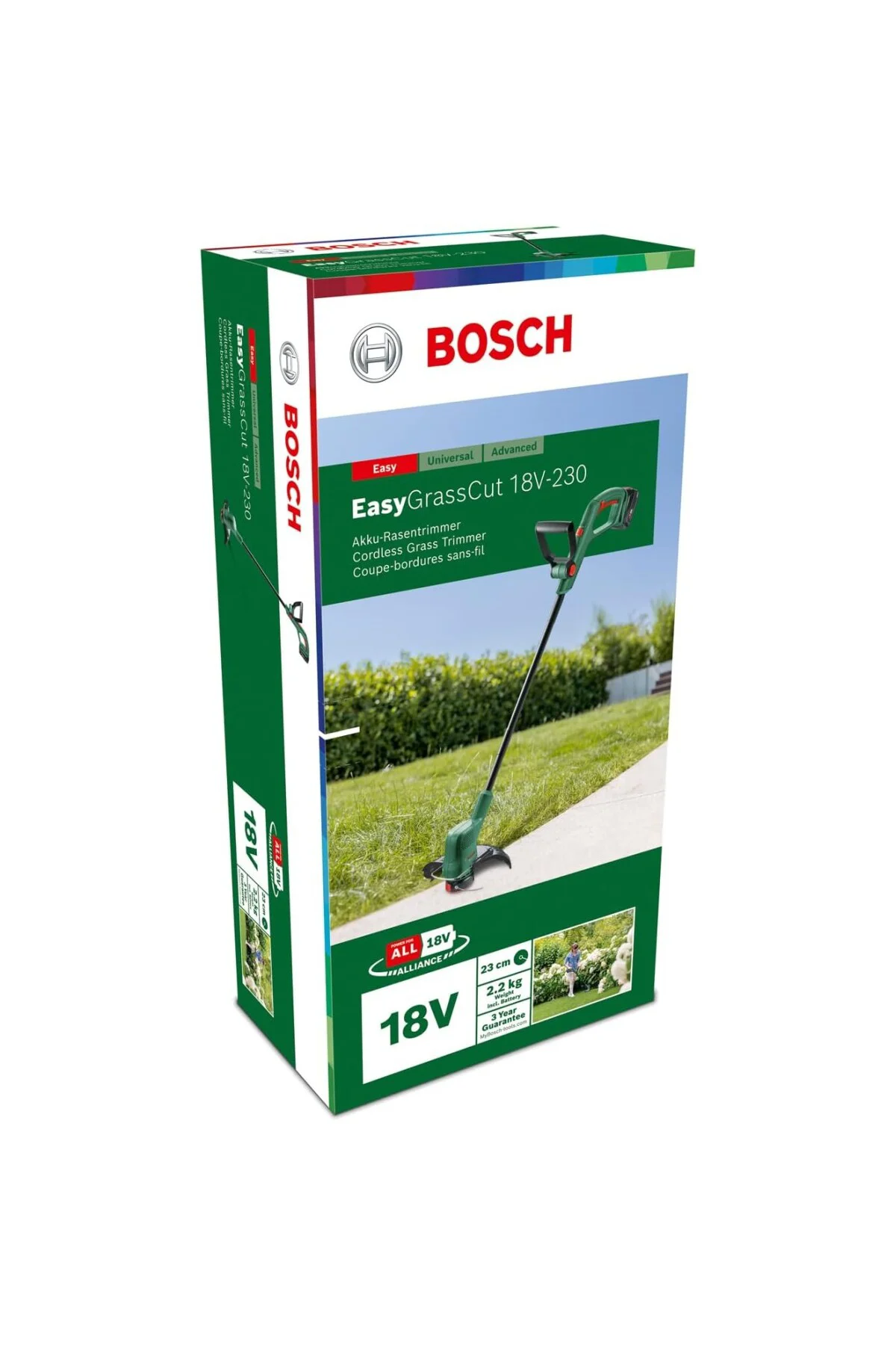 EasyGrassCut 18V-230 akülü çim biçme makinesi (1 x akü 2,0 Ah, 18