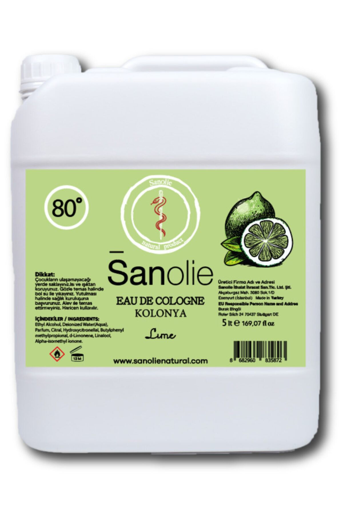 Eau De Cologne - Kolonya Lıme 5 Lt