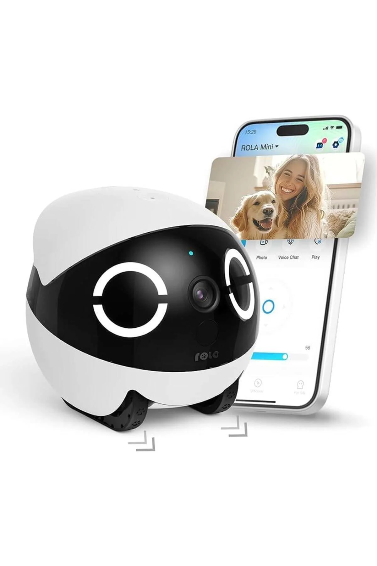 EBO ROLA Mini 2K Pet Kamera Robot, Mobil ve Şarj Edilebilir, 2 Yö EBO ROLA Mini 2K Pet Kamera Robot, Mobil ve Şarj Edilebilir, 2 Yö