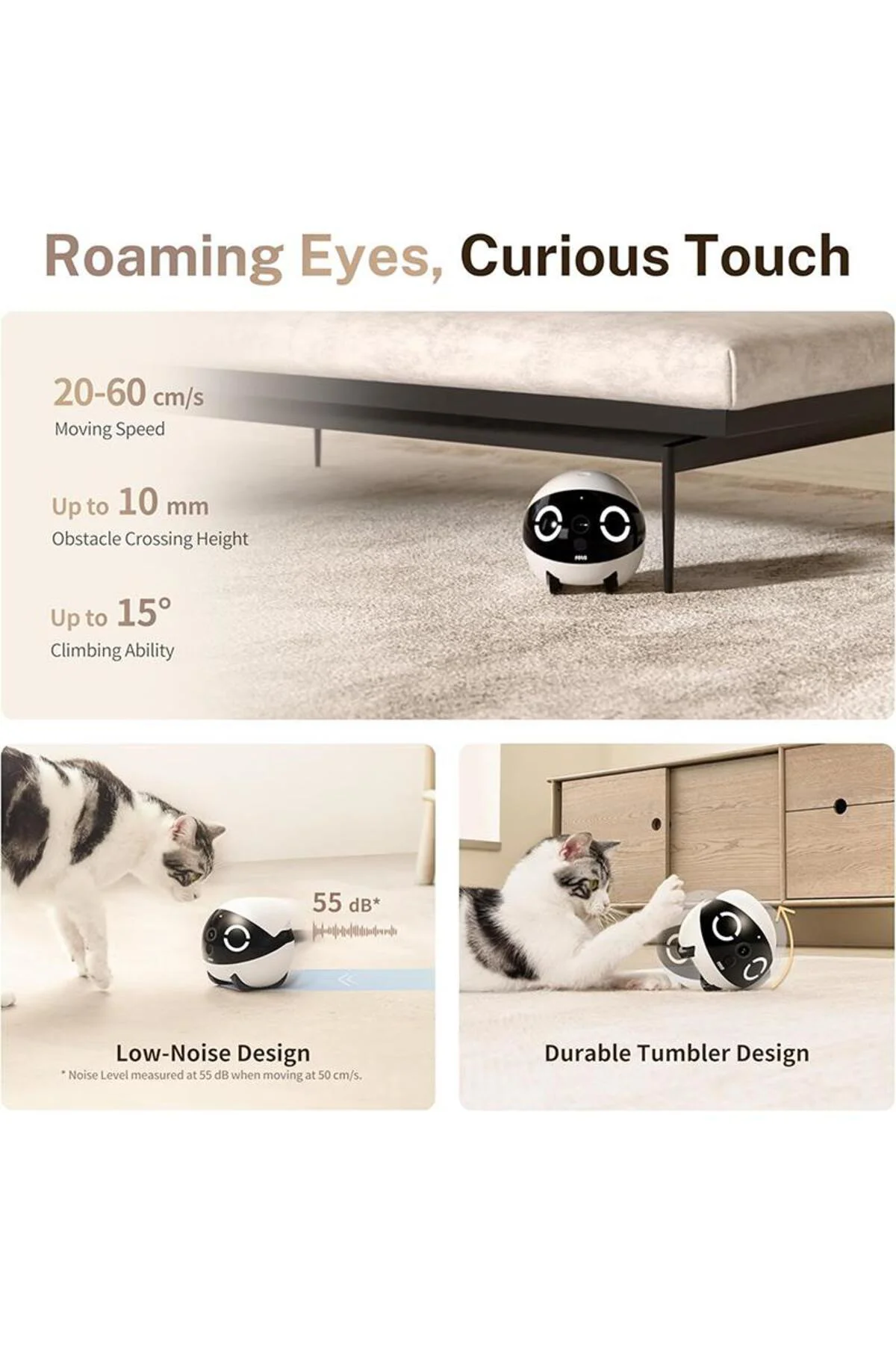 EBO ROLA Mini 2K Pet Kamera Robot, Mobil ve Şarj Edilebilir, 2 Yö EBO ROLA Mini 2K Pet Kamera Robot, Mobil ve Şarj Edilebilir, 2 Yö
