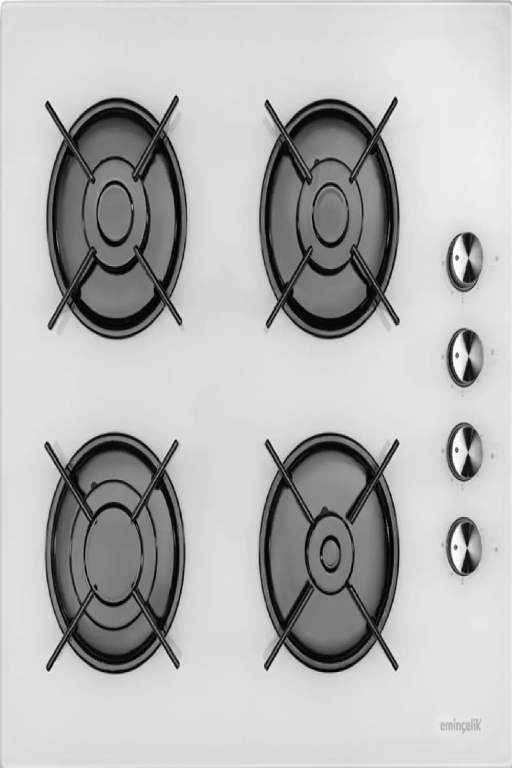 Ec-ah 1240 Wg60 Ankastre Gömmeli Beyaz Cam Ocak 4 Gözlü Gazlı