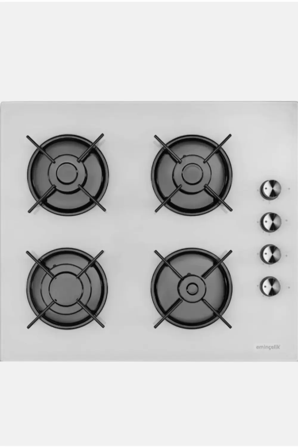 Ec-ah 1240 Wg60 Ankastre Gömmeli Beyaz Cam Ocak 4 Gözlü Gazlı