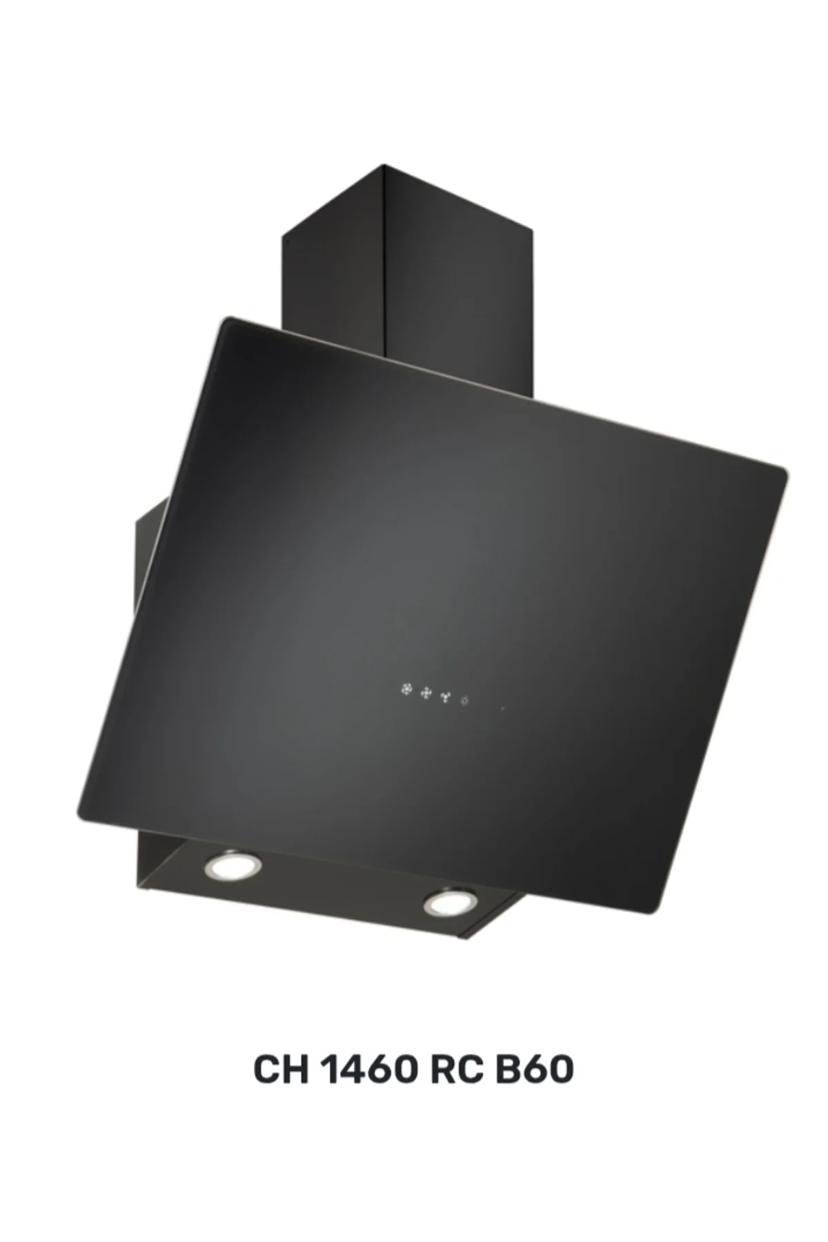 EC-CH 1460 RC B60 Siyah Tek Cam Dokunmatik Kumandalı Davlumbaz SA