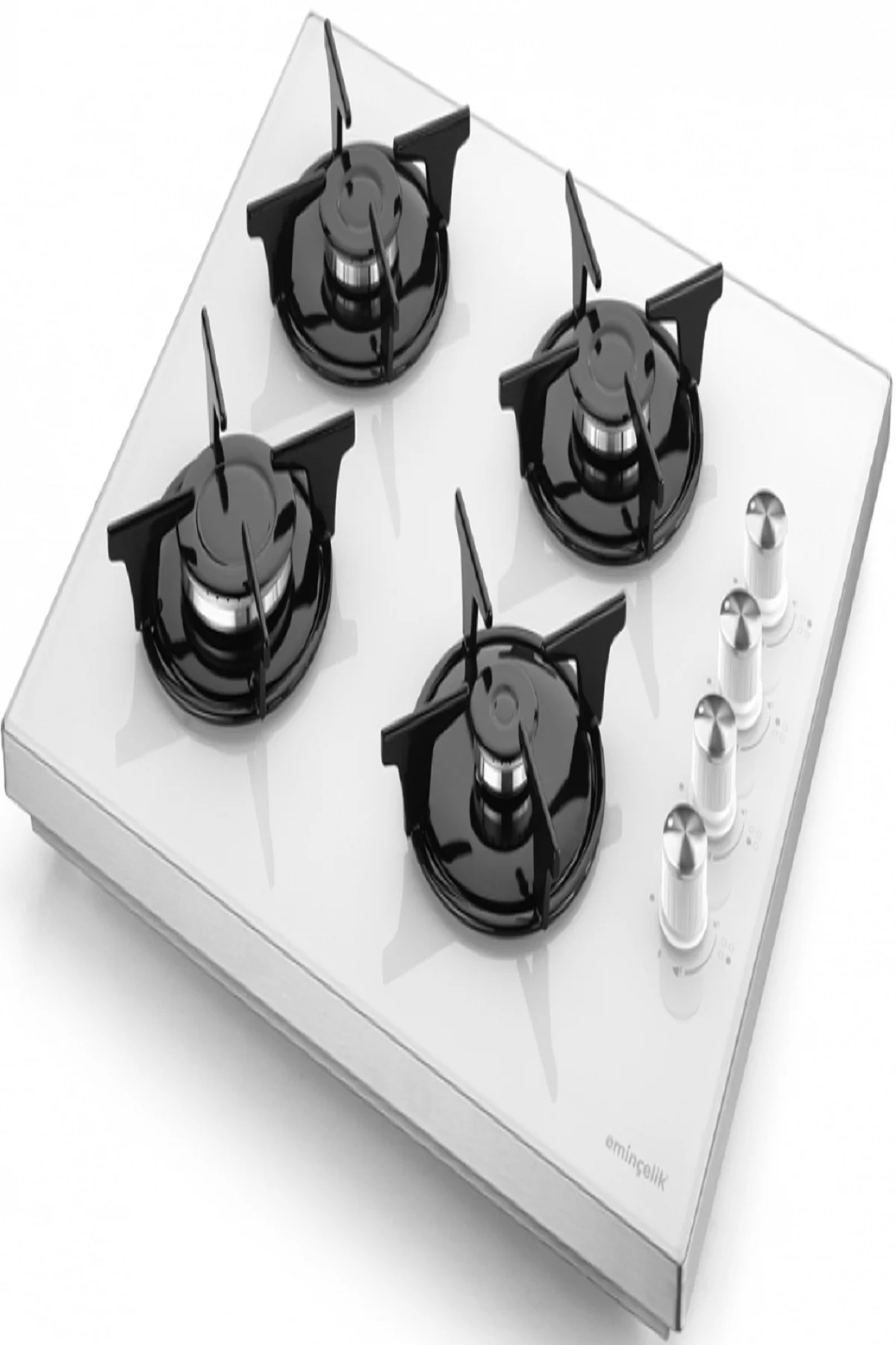 EC-SÜ 1240 WG60 ENG Set Üstü (Tezgahüstü) Beyaz Cam Ocak 4 GÖZÜ G