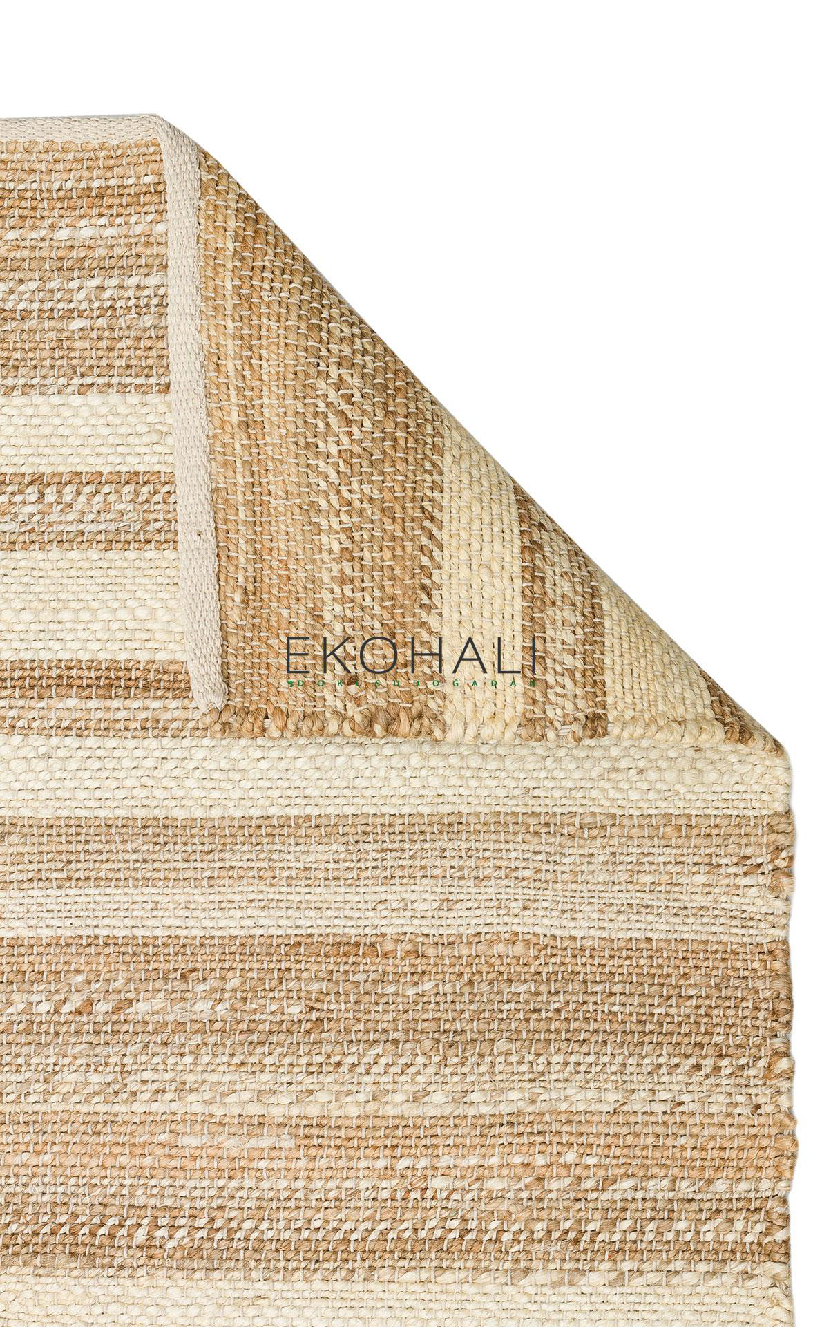 Echo Koleksiyonu Jüt ile üretilen el dokuma sisal kilim Natural E