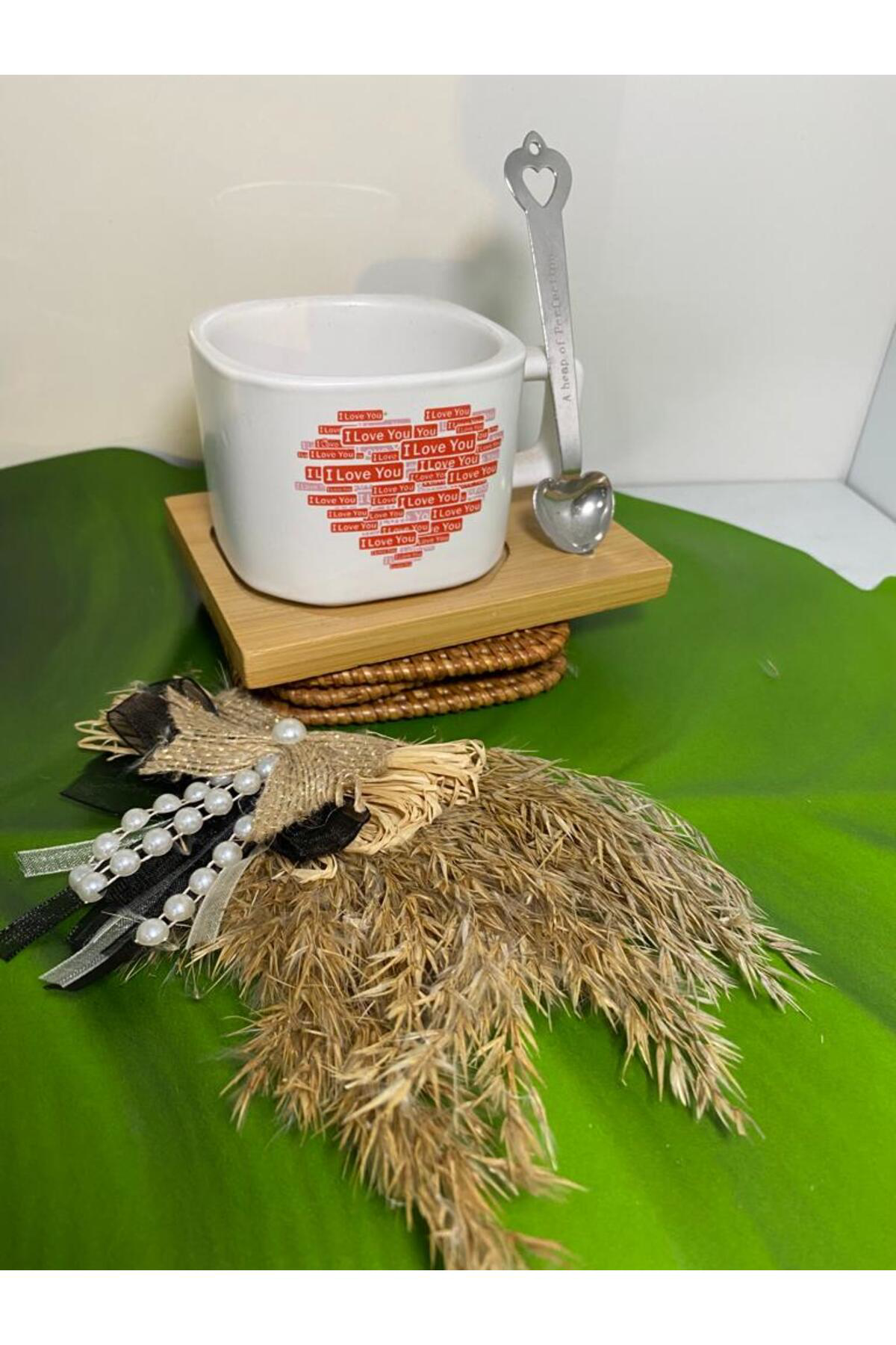 Elif Aksesuar Eco Life Bambu Tabaklı Love You Fincan Kupa