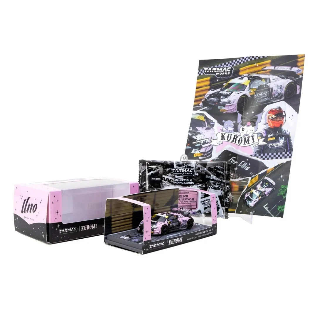 Eco Lounge 1/64 Audi R8 LMS GT3 evo II Macau GT Cup - FIA GT World Cup 2024 #10 with Tarmac Cards Combo Set