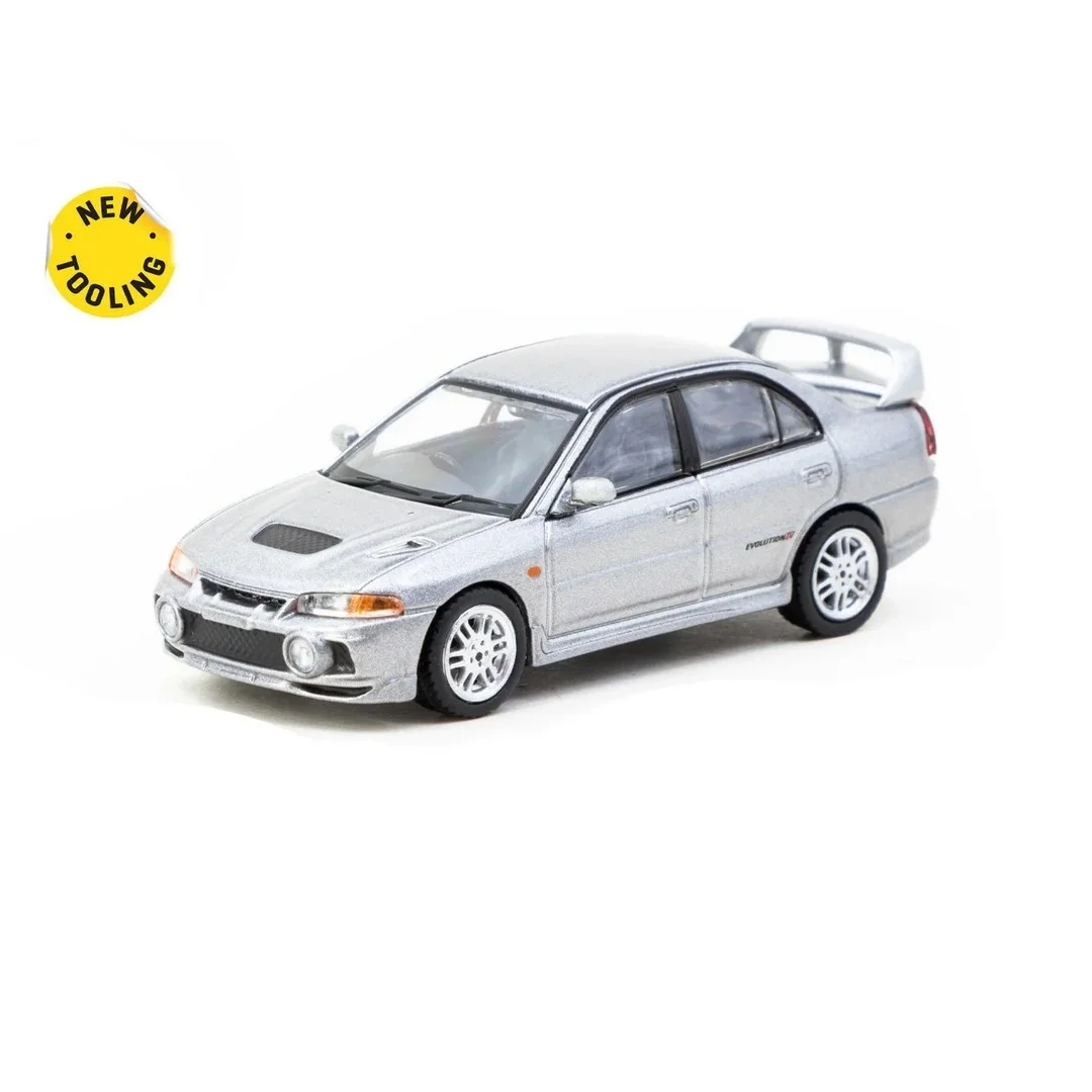 Eco Lounge 1/64 Mitsubishi Lancer GSR lution IV Silver with Tarmac Cards