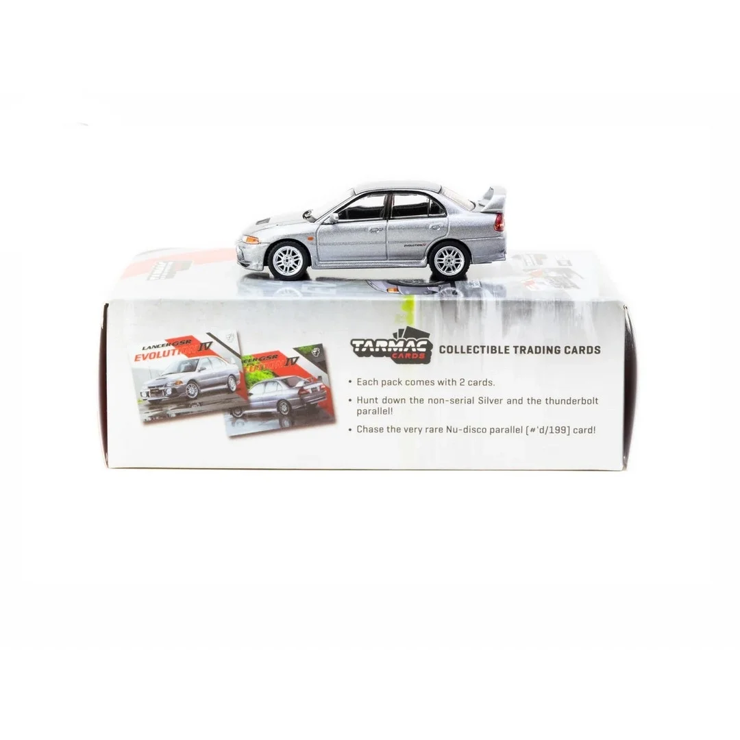 Eco Lounge 1/64 Mitsubishi Lancer GSR lution IV Silver with Tarmac Cards