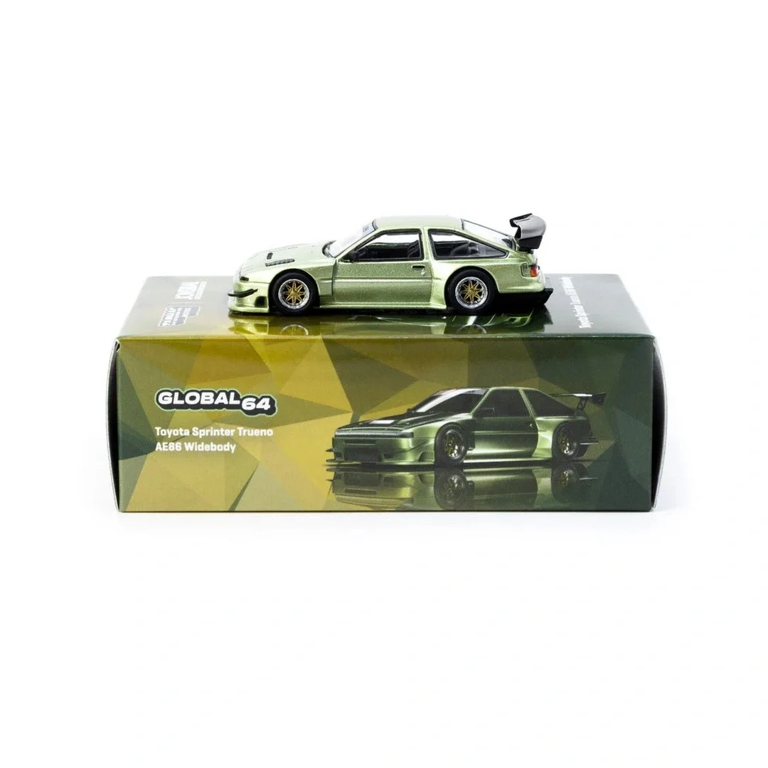 Eco Lounge 1/64 Toyota Sprinter Trueno AE86 Widebody Green - Designed by Jon Sibal