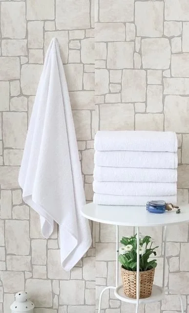 Eco Lounge Otel Tipi 6'lı 70x140 Banyo Havlusu Beyaz