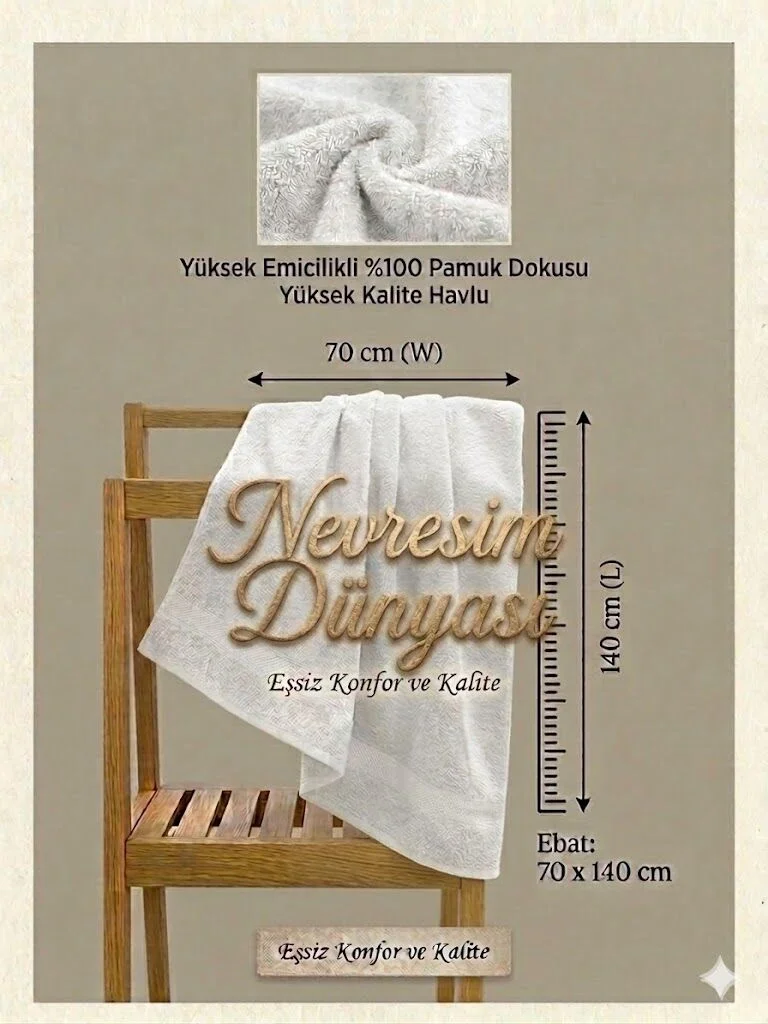 Eco Lounge Prime Havlu 70x140 Beyaz
