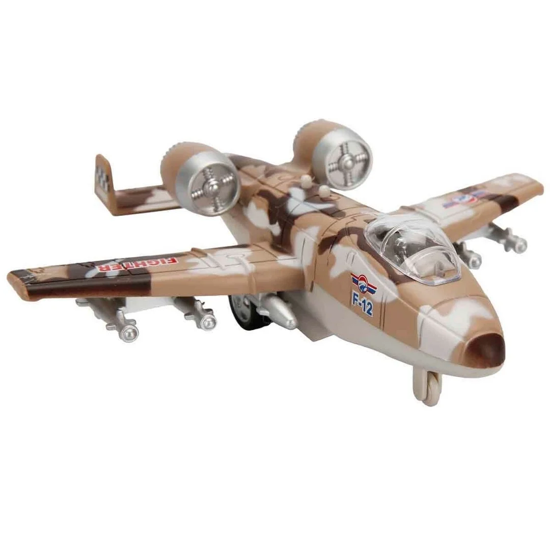 Eco Lounge Sesli ve Işıklı Die Cast Çek Bırak Savaş Uçağı