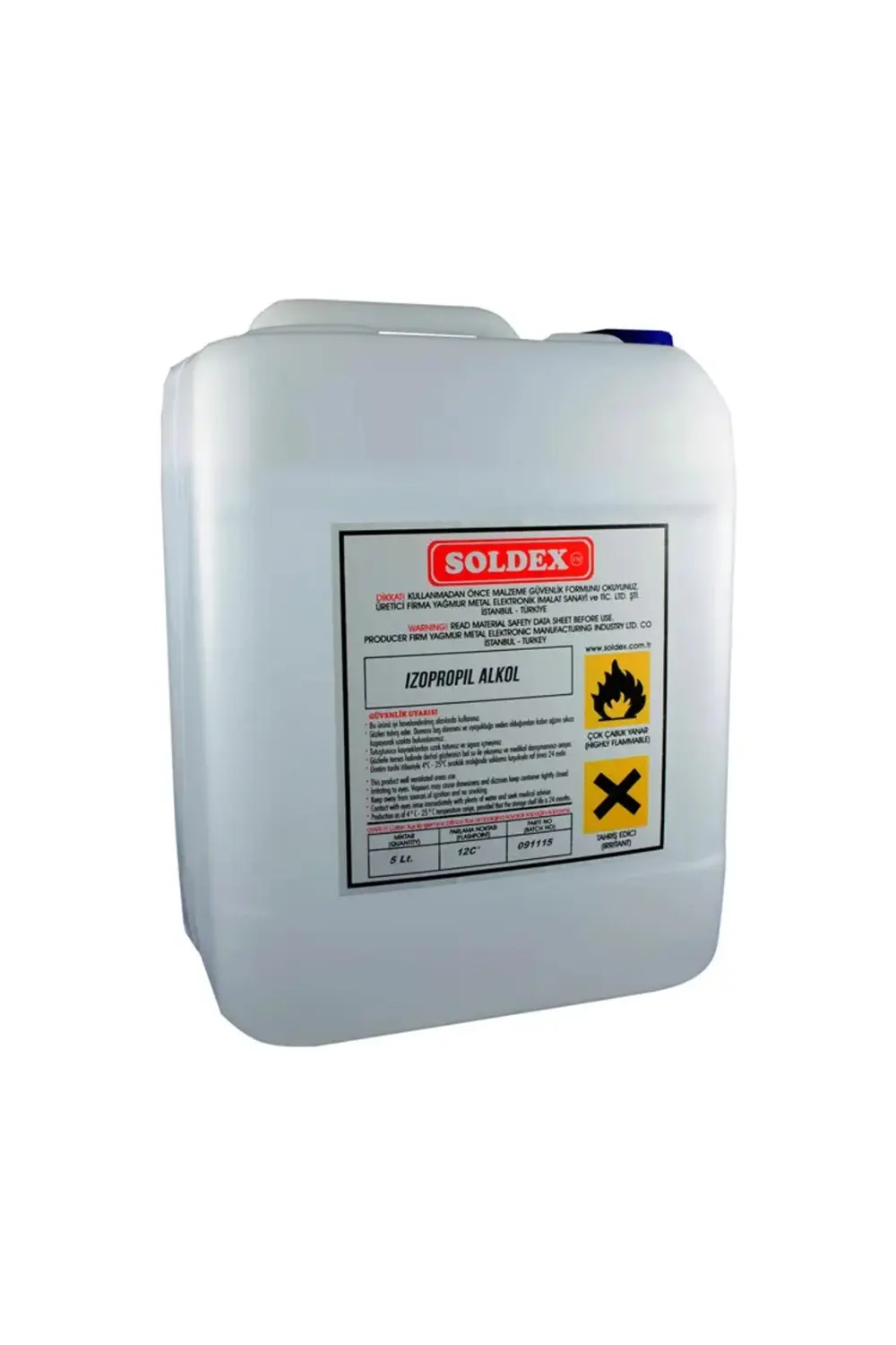 Eco Lounge Soldex İzopropil Alkol 20 Lt - %99,9 Saf İPA