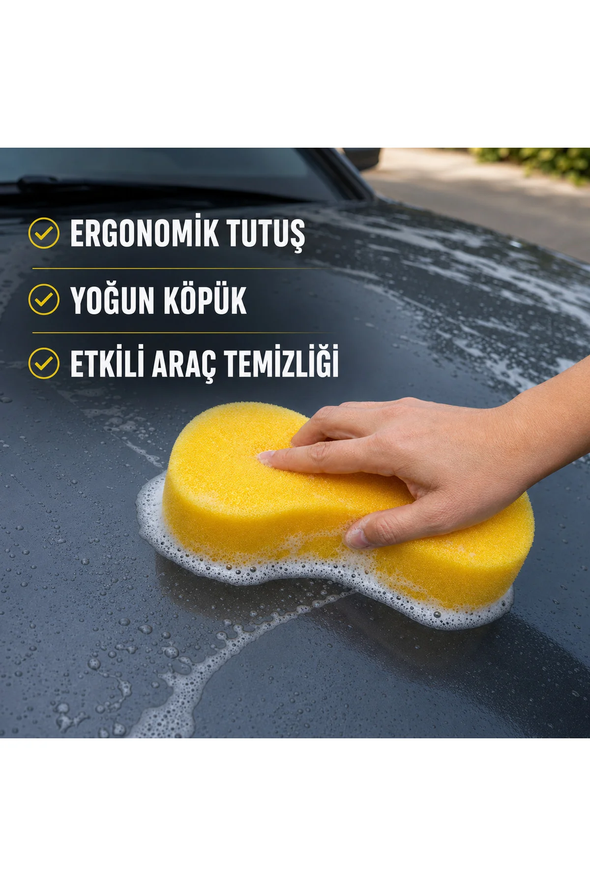 Eco Mikro Büyük Boy Oto Yıkama Süngeri – Yüksek Köpük Tutma Özellikli Araç Temizlik Süngeri