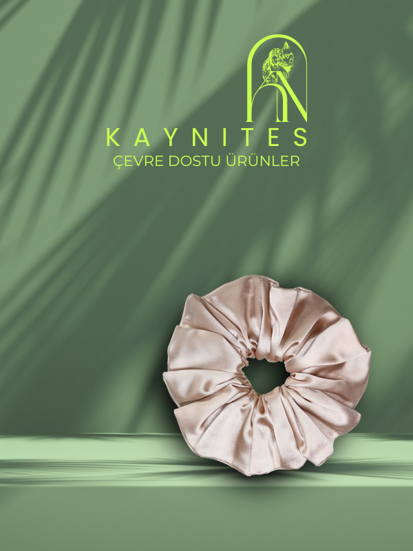 Kaynites Ecochic Luxe Grande Oversized Scrunchie Champagne Pink Voluptuous