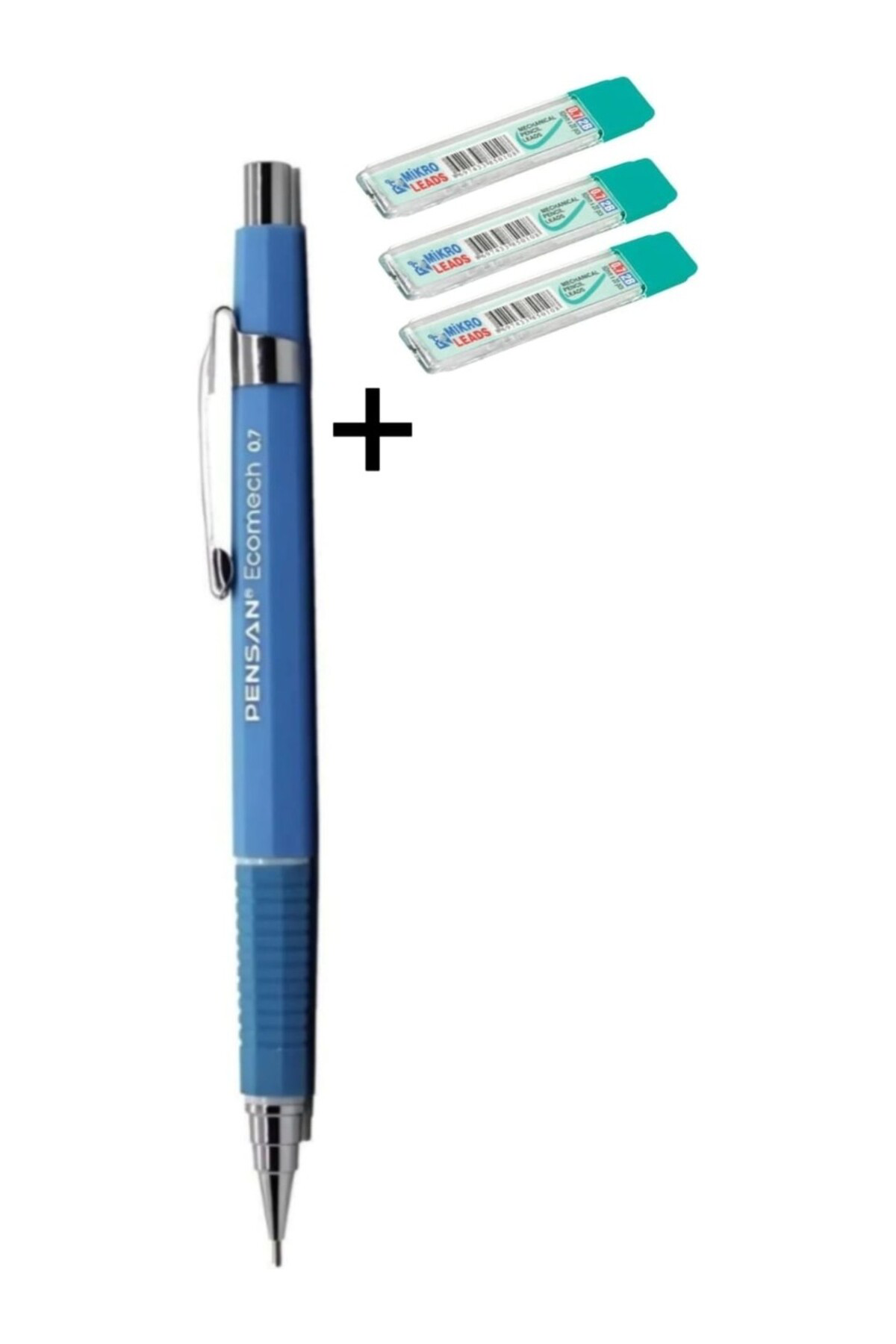 Pensan Ecomech 0.7 Versatil Basmalı Kalem + 3 Adet Mikro 0.7 Kalem Ucu