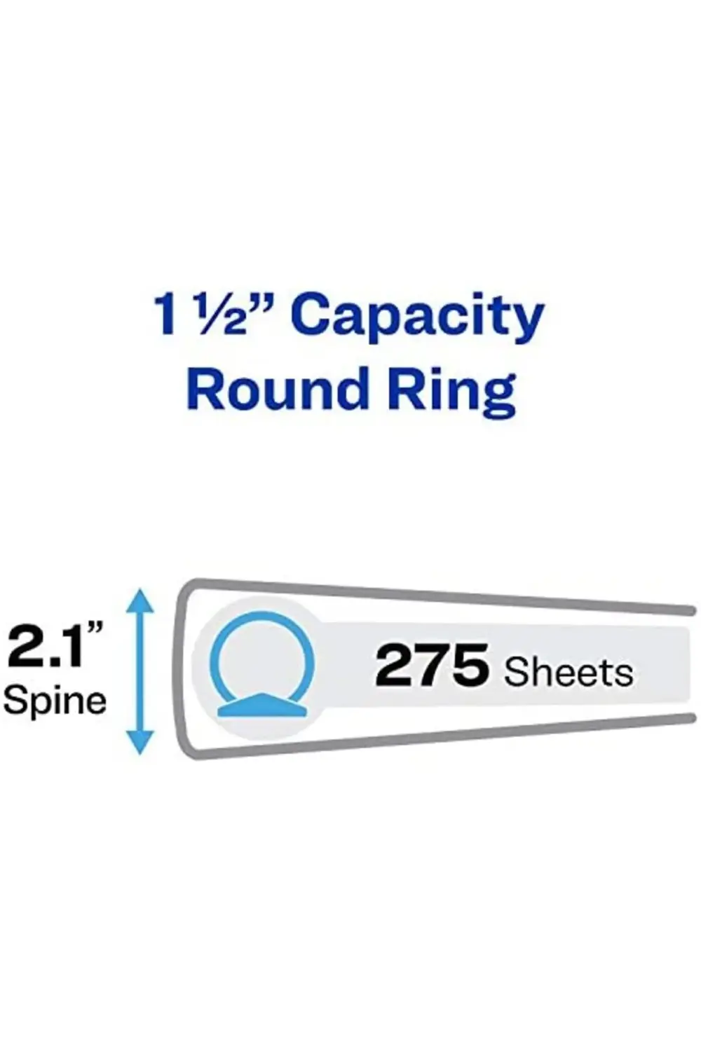 Economy View Binder, 3,8 cm yuvarlak halka, siyah, (5725) 1.5 Inc