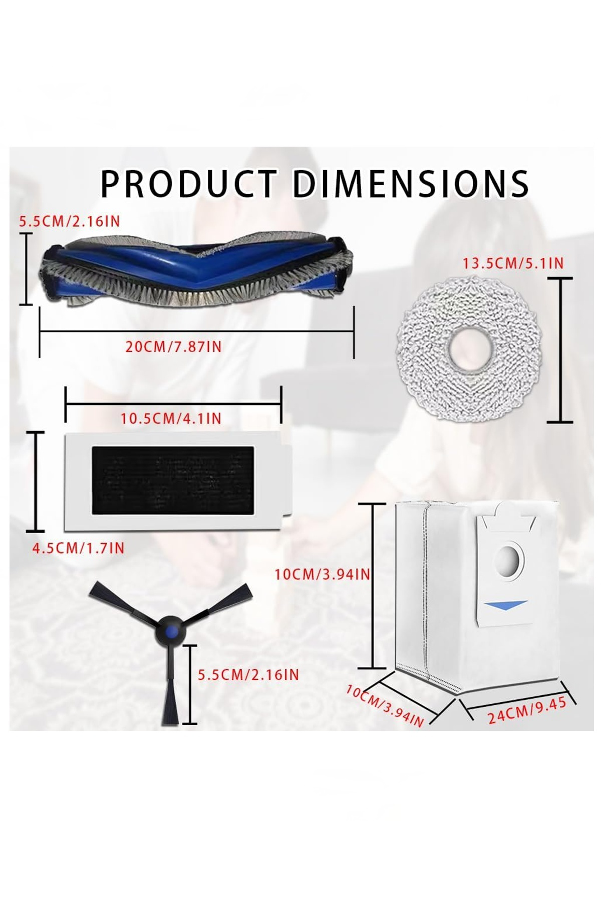 Ecovacs Deebot T30 Pro Omni Robot Süpürge Uyumlu 5 Parça Set