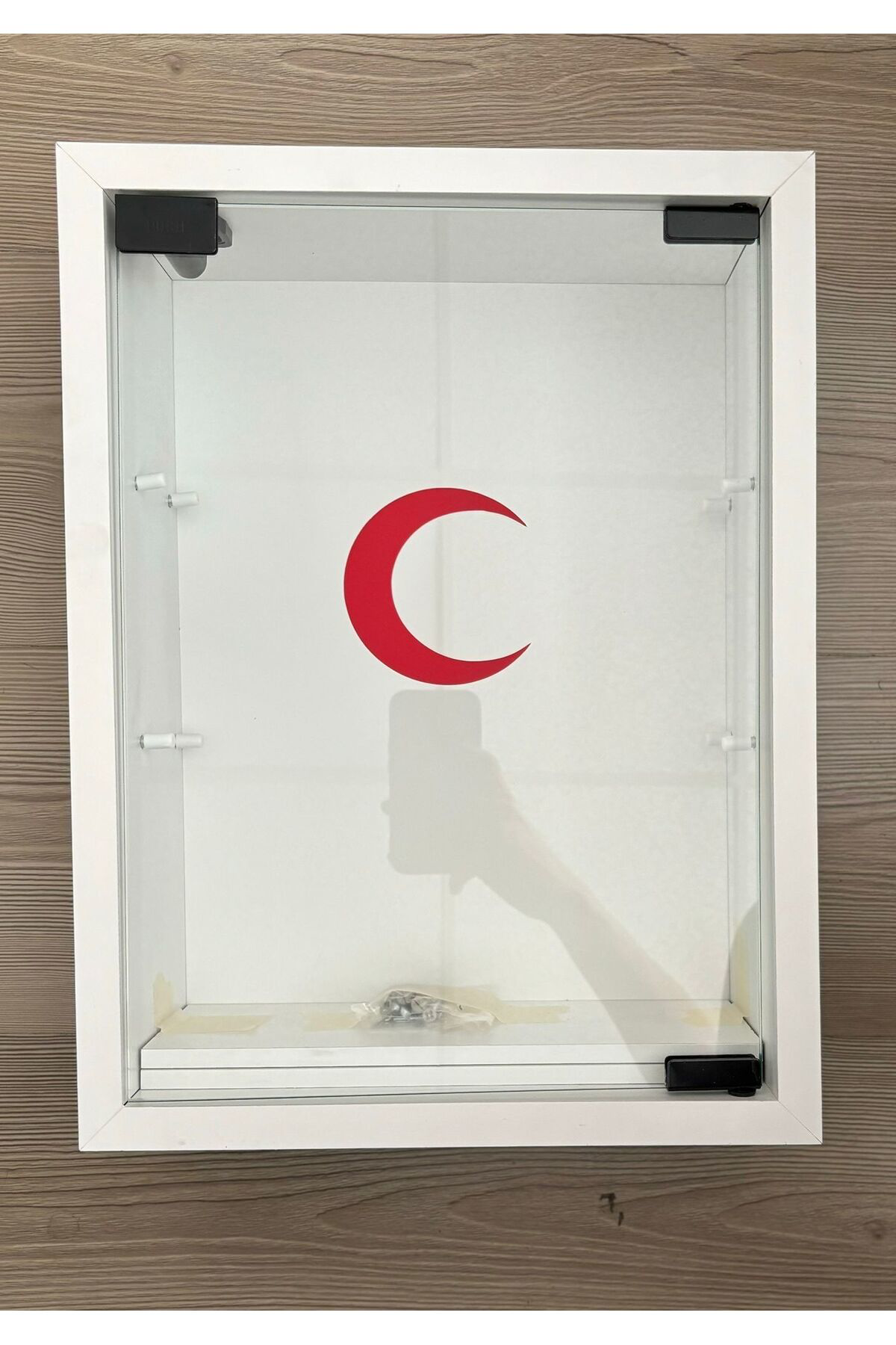 Ecza Dolabı Ahşap Gövde Cam Kapk