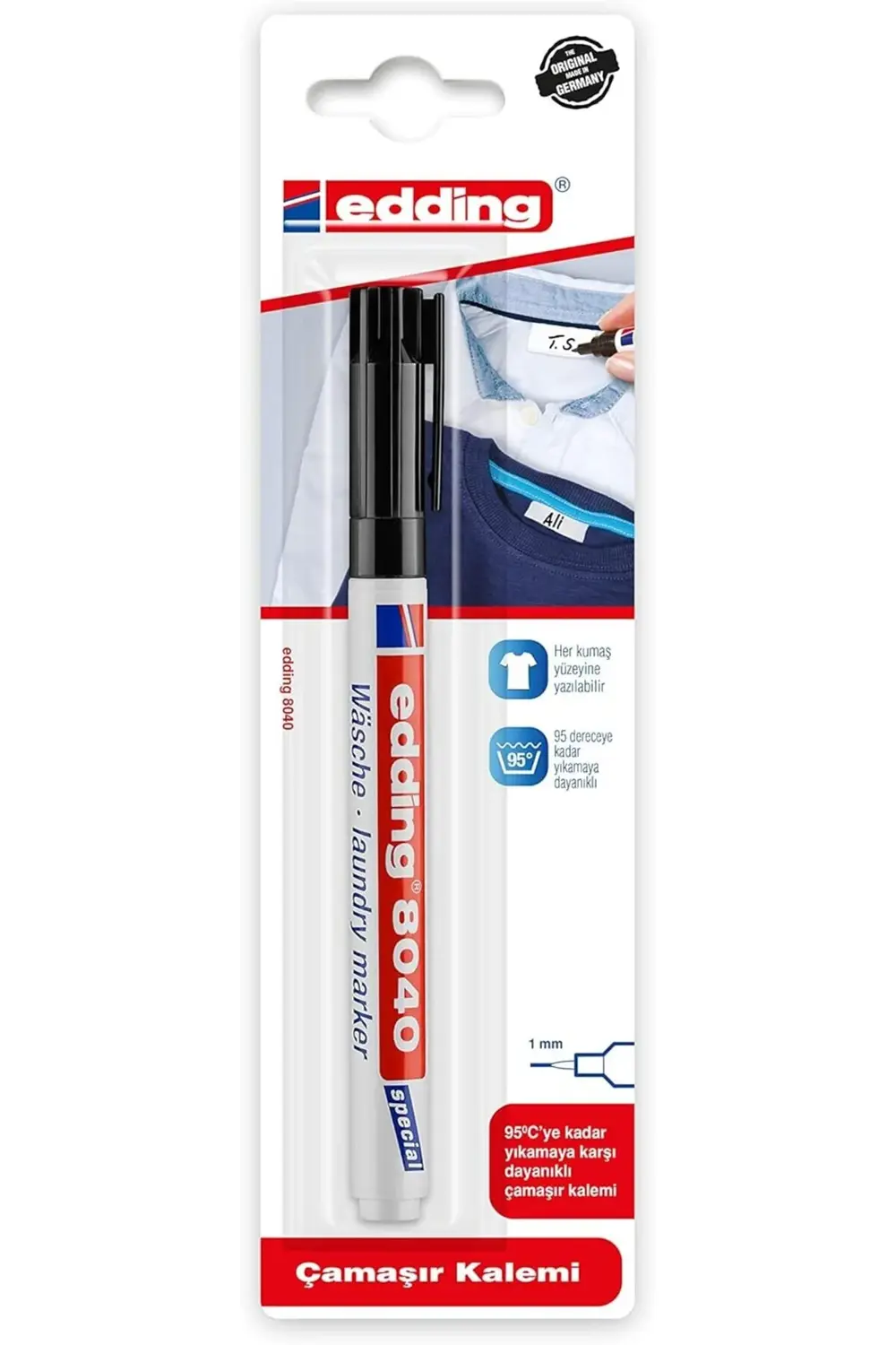 Edding Turkey ED8040B101 8040 Çamaşır Kalemi Siyah 978262